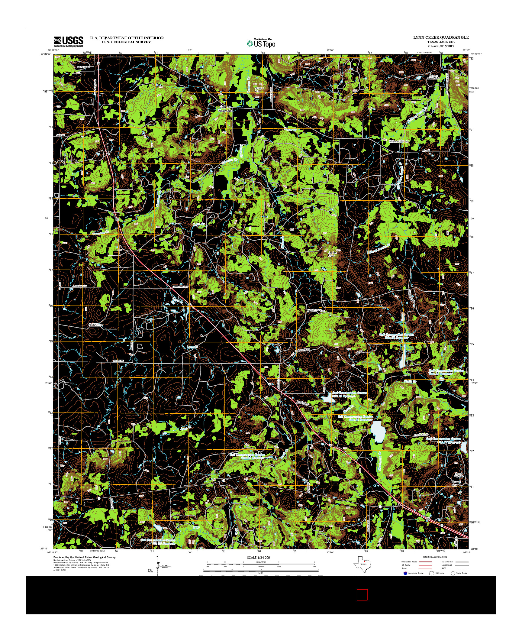 USGS US TOPO 7.5-MINUTE MAP FOR LYNN CREEK, TX 2012