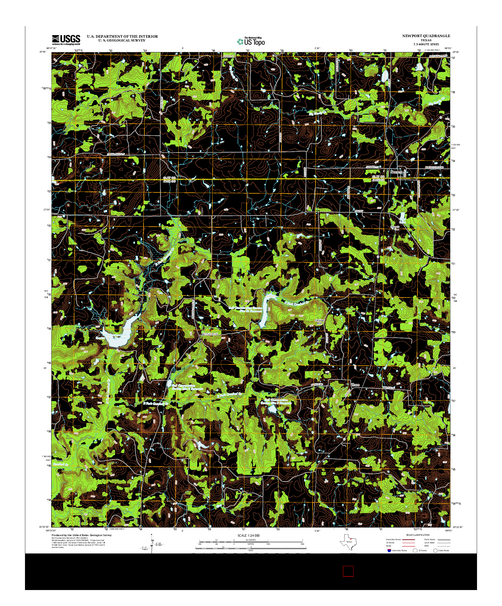 USGS US TOPO 7.5-MINUTE MAP FOR NEWPORT, TX 2012