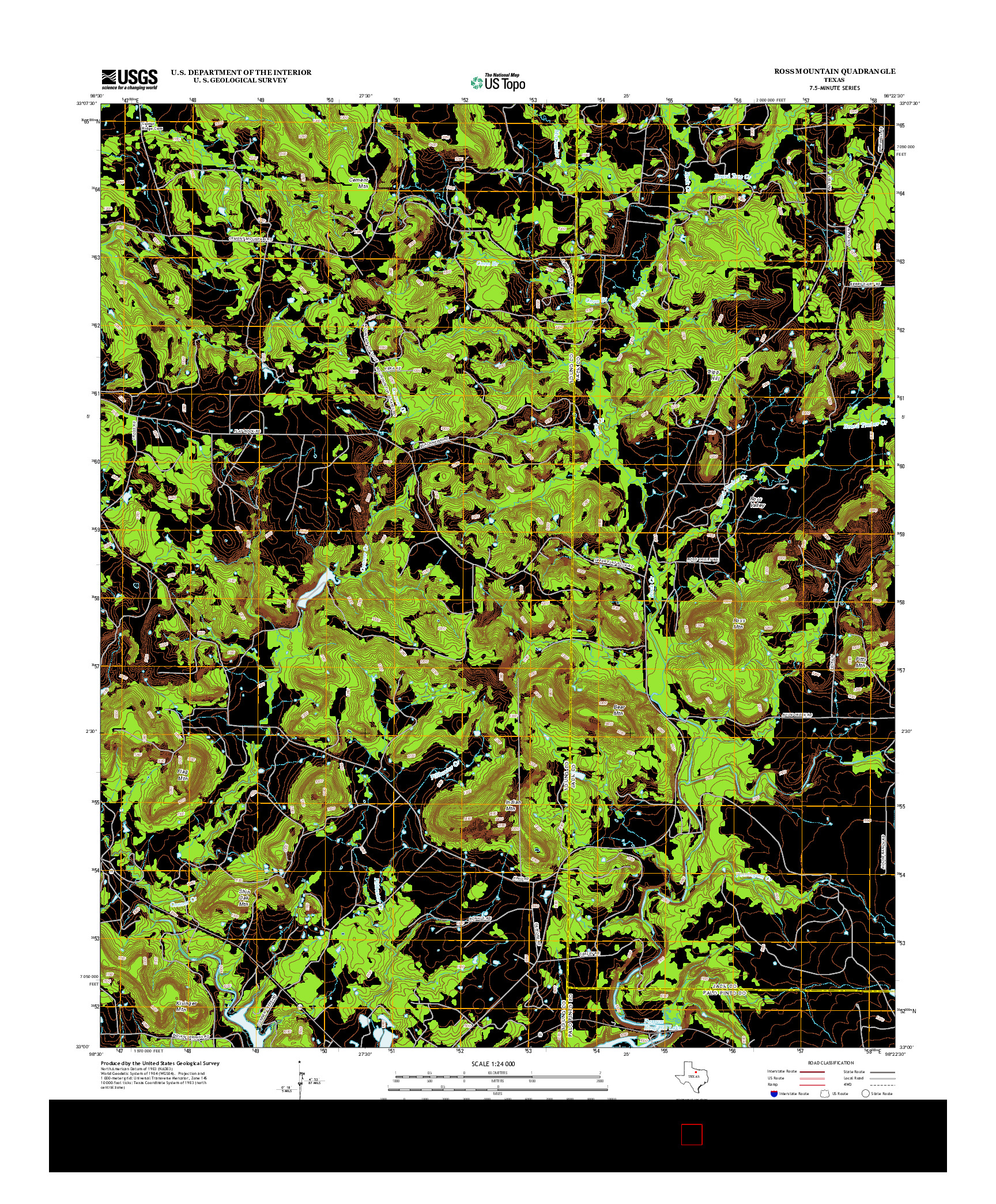 USGS US TOPO 7.5-MINUTE MAP FOR ROSS MOUNTAIN, TX 2012