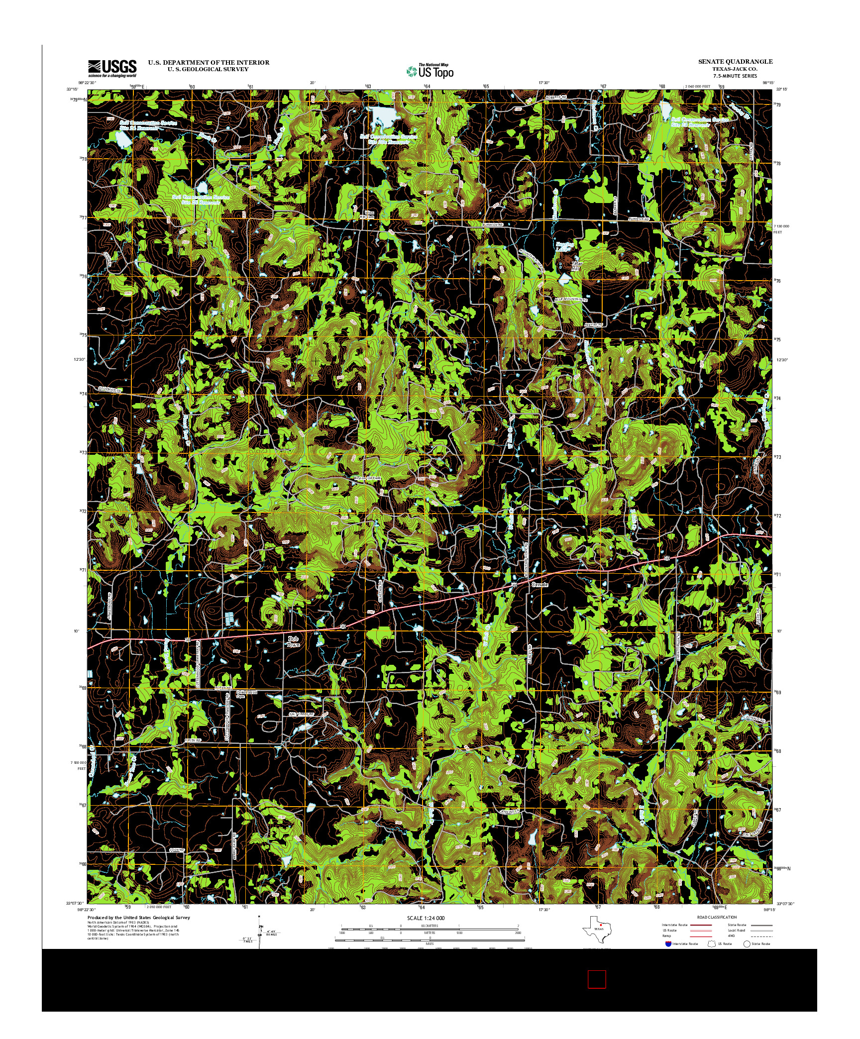 USGS US TOPO 7.5-MINUTE MAP FOR SENATE, TX 2012