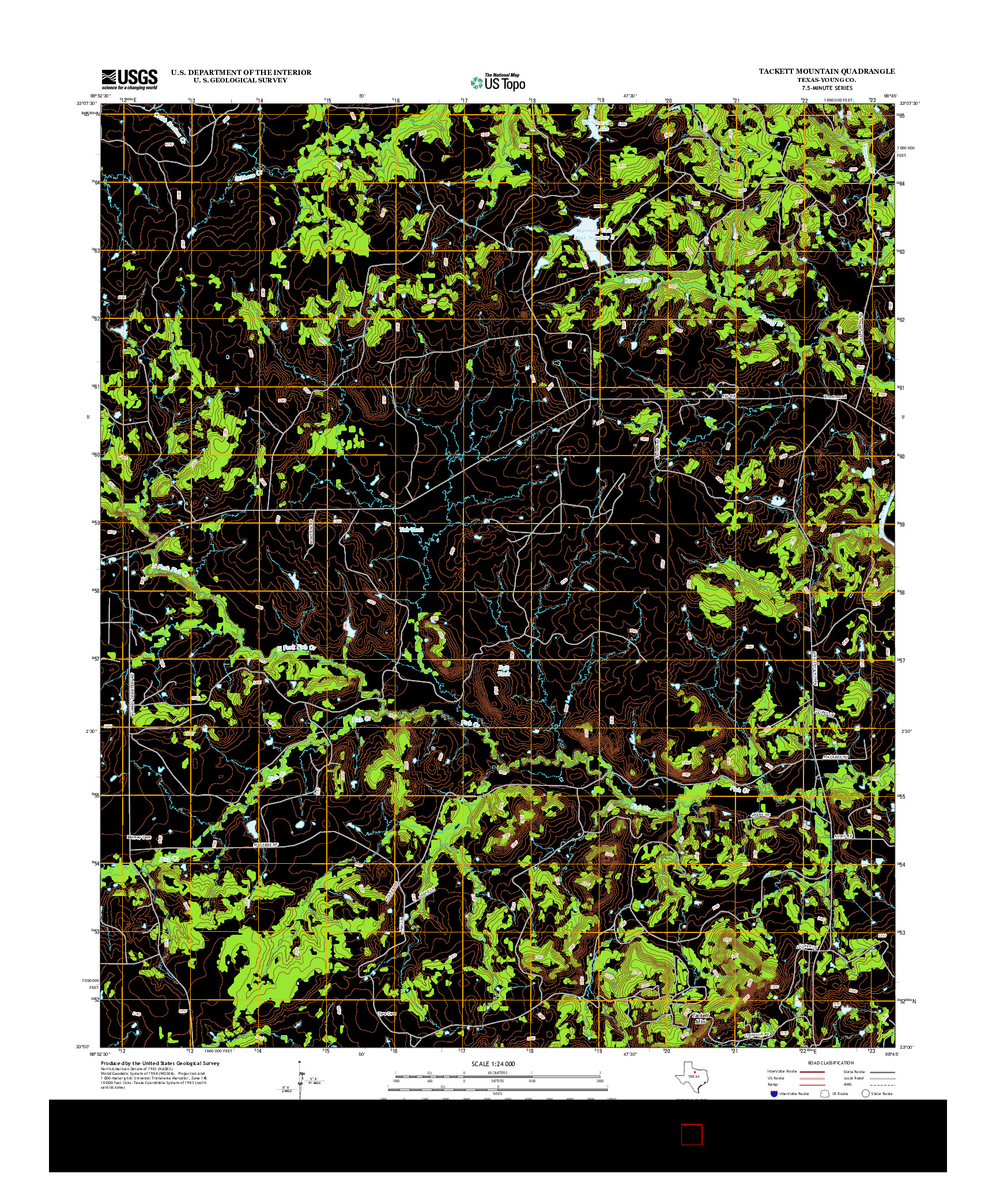 USGS US TOPO 7.5-MINUTE MAP FOR TACKETT MOUNTAIN, TX 2012