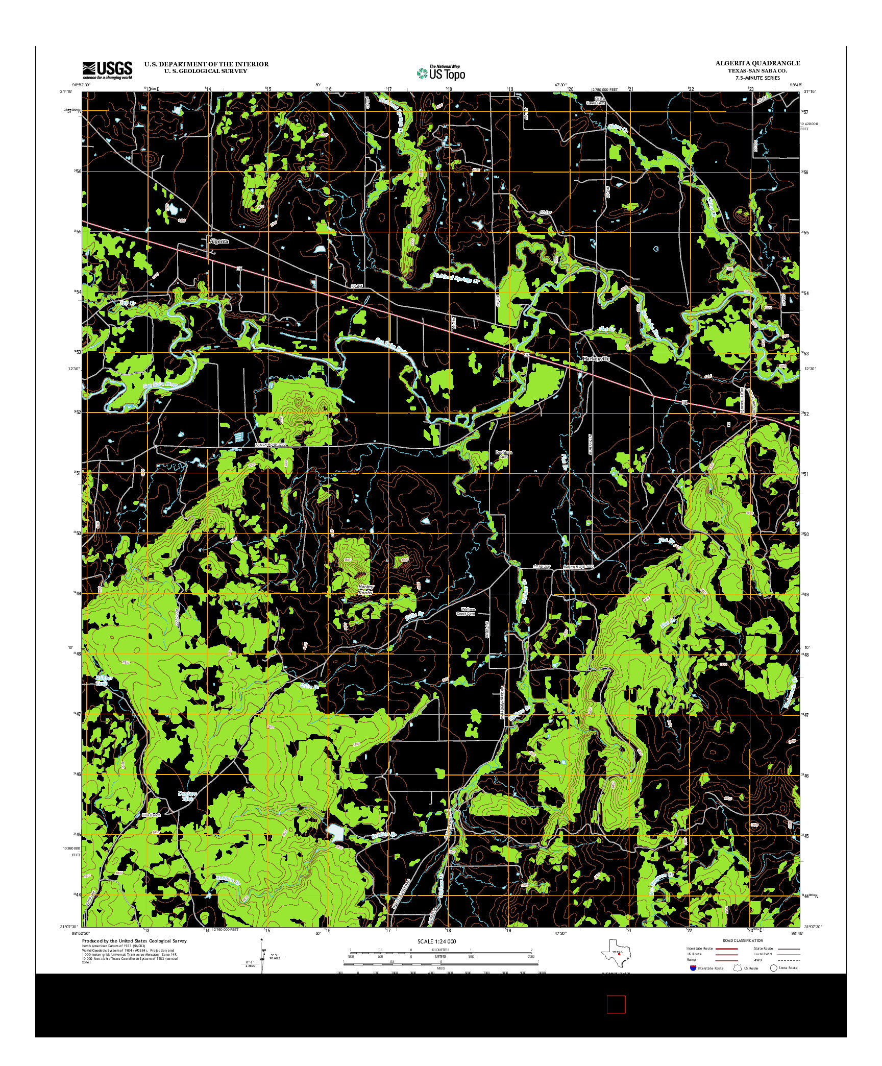 USGS US TOPO 7.5-MINUTE MAP FOR ALGERITA, TX 2012
