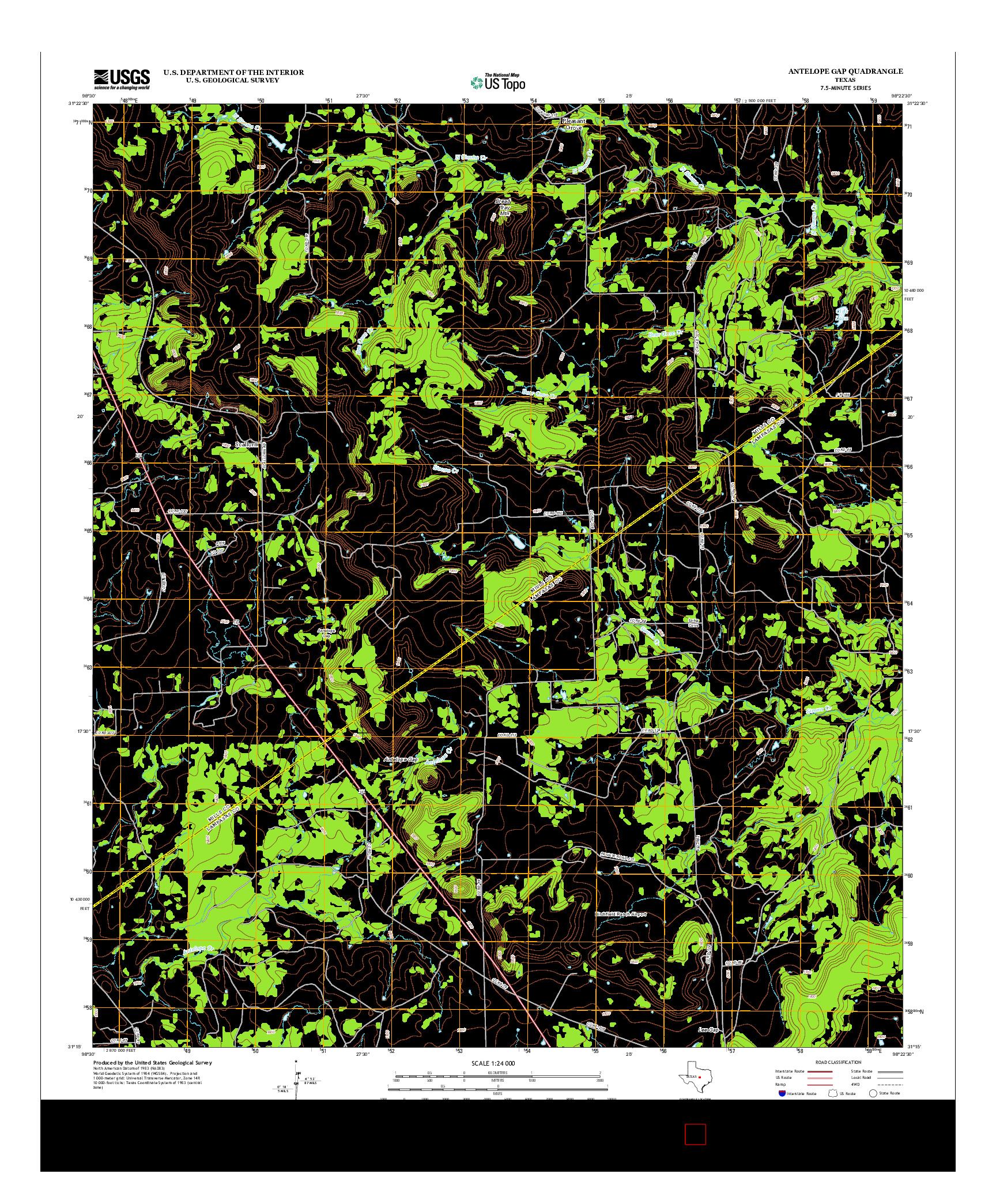 USGS US TOPO 7.5-MINUTE MAP FOR ANTELOPE GAP, TX 2012