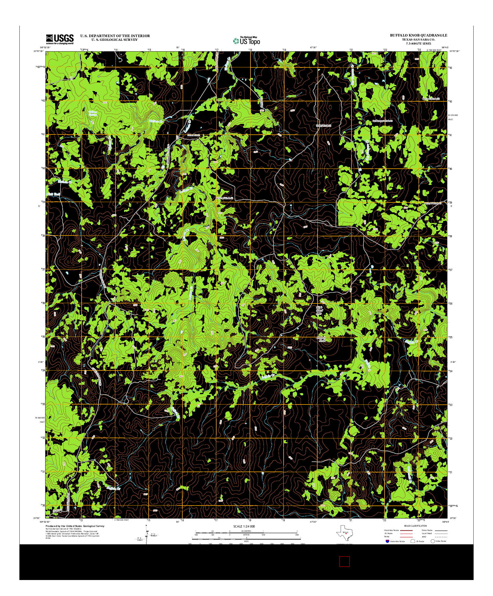 USGS US TOPO 7.5-MINUTE MAP FOR BUFFALO KNOB, TX 2012