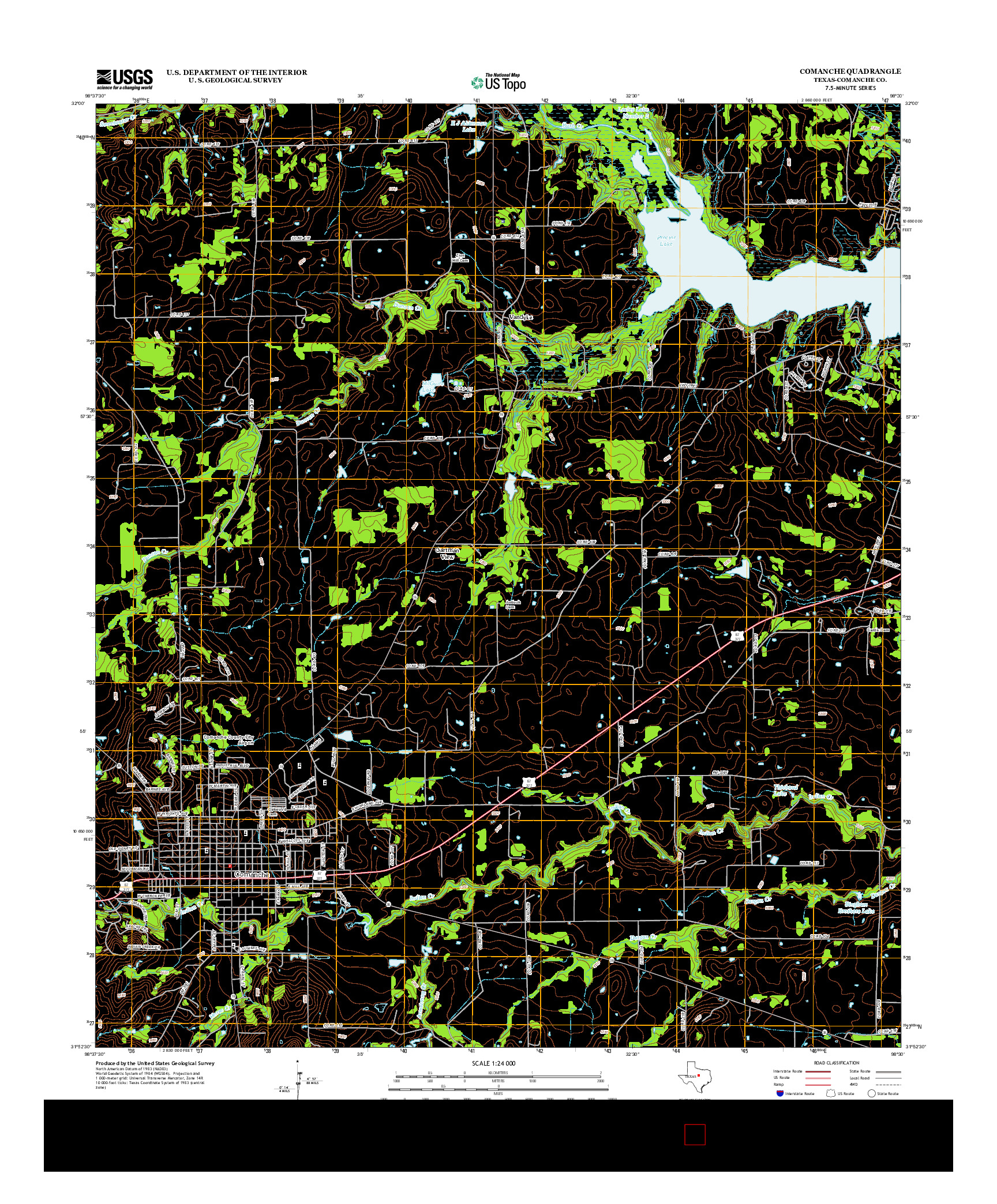 USGS US TOPO 7.5-MINUTE MAP FOR COMANCHE, TX 2012
