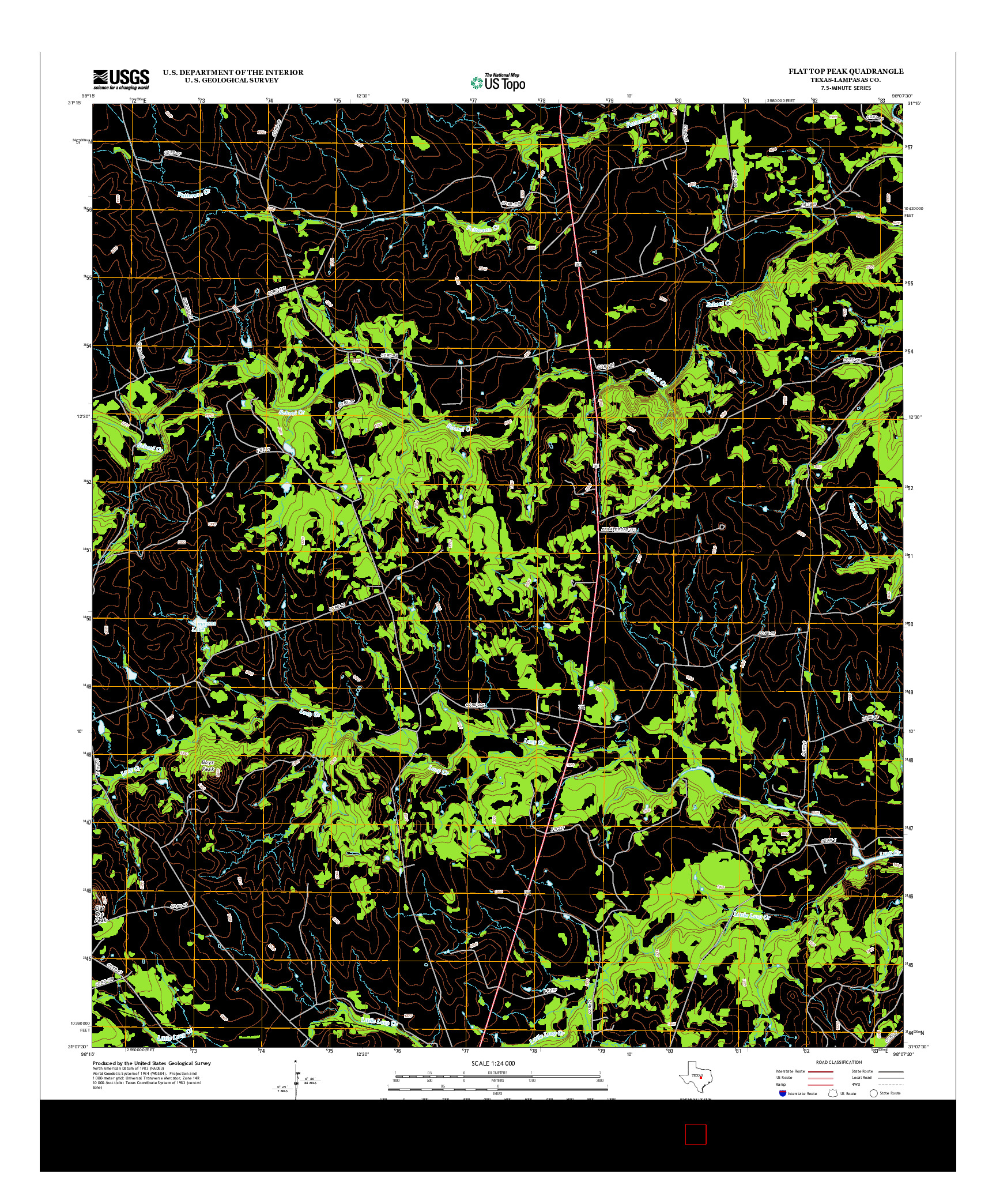 USGS US TOPO 7.5-MINUTE MAP FOR FLAT TOP PEAK, TX 2012