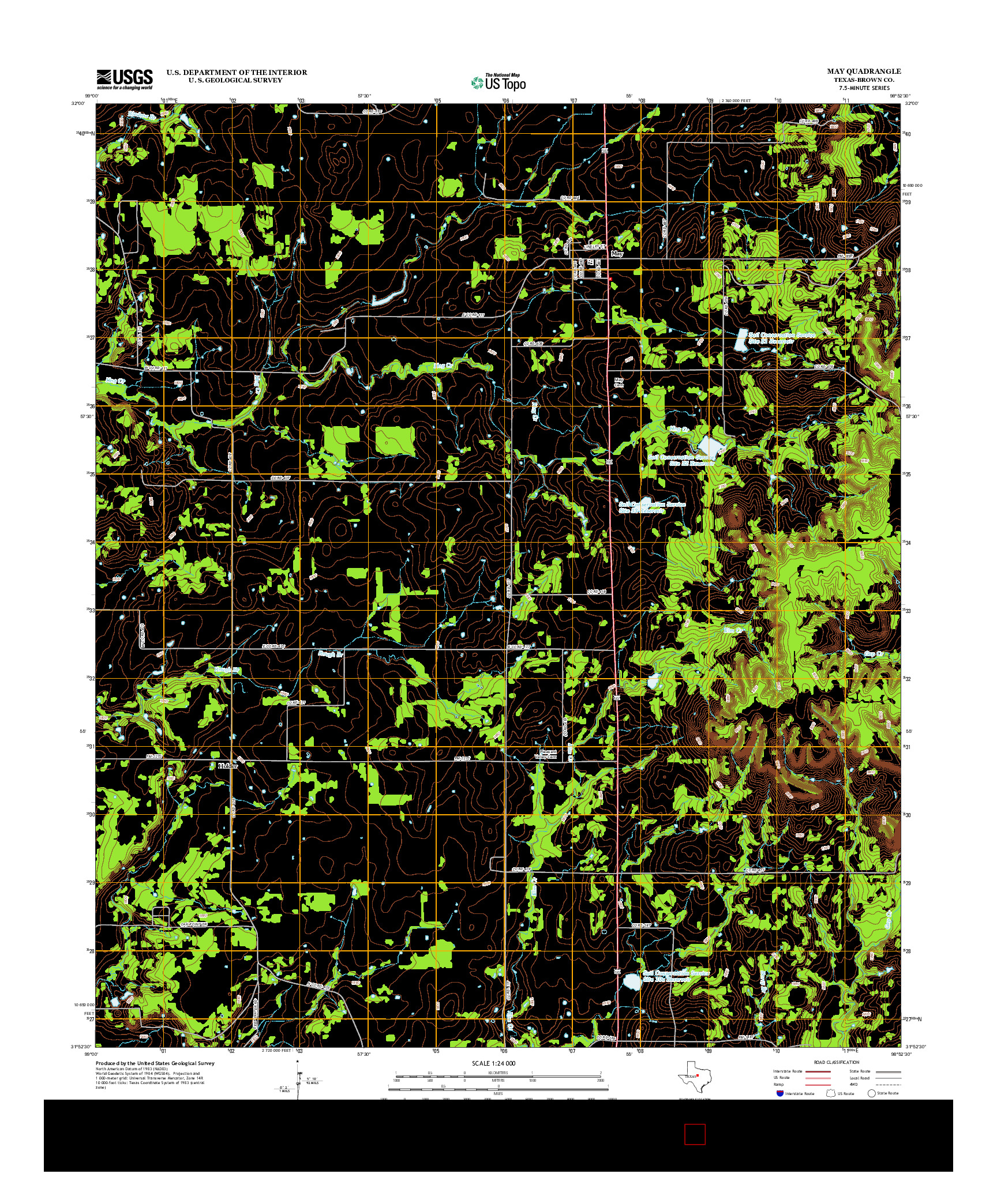 USGS US TOPO 7.5-MINUTE MAP FOR MAY, TX 2012