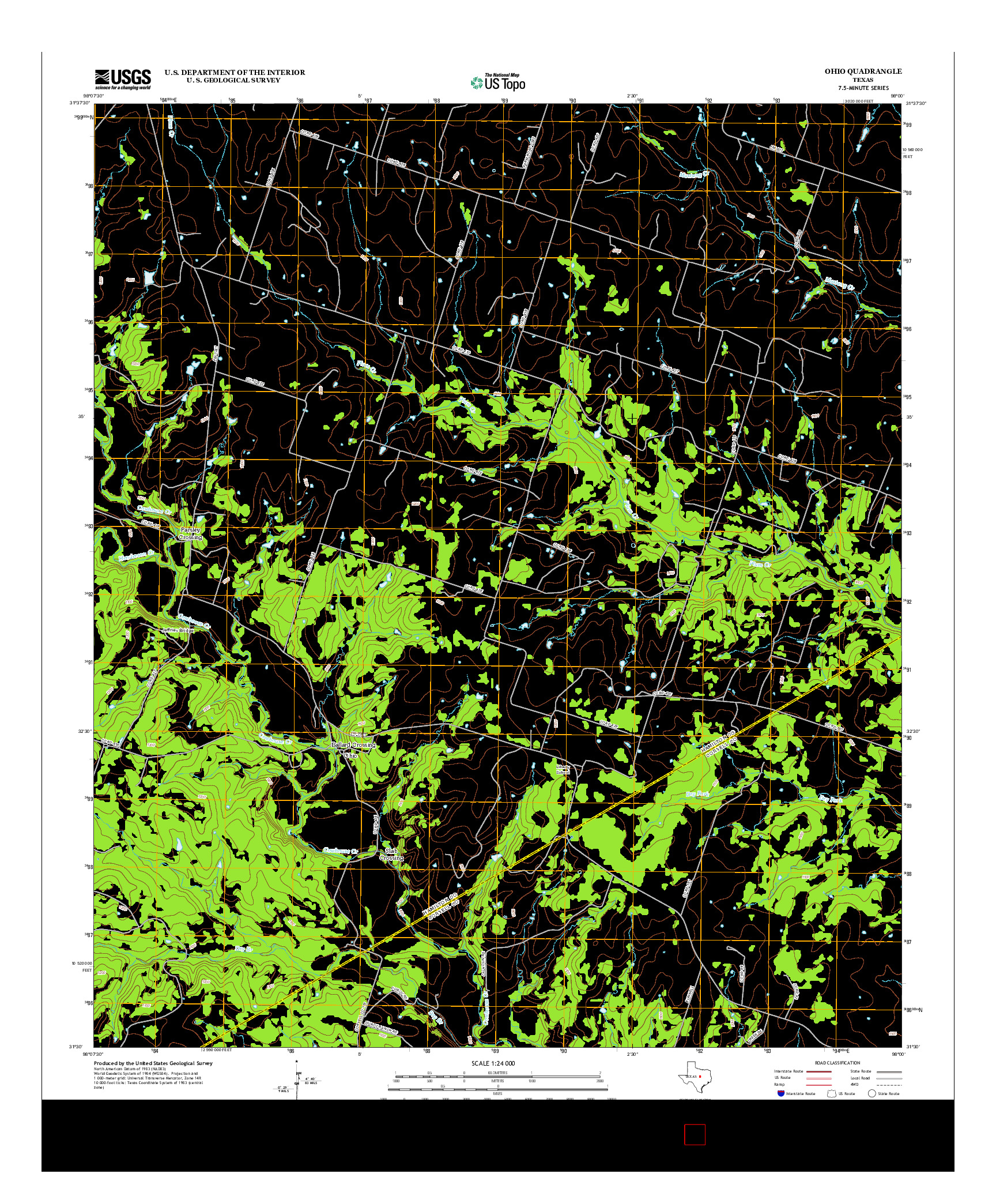 USGS US TOPO 7.5-MINUTE MAP FOR OHIO, TX 2012