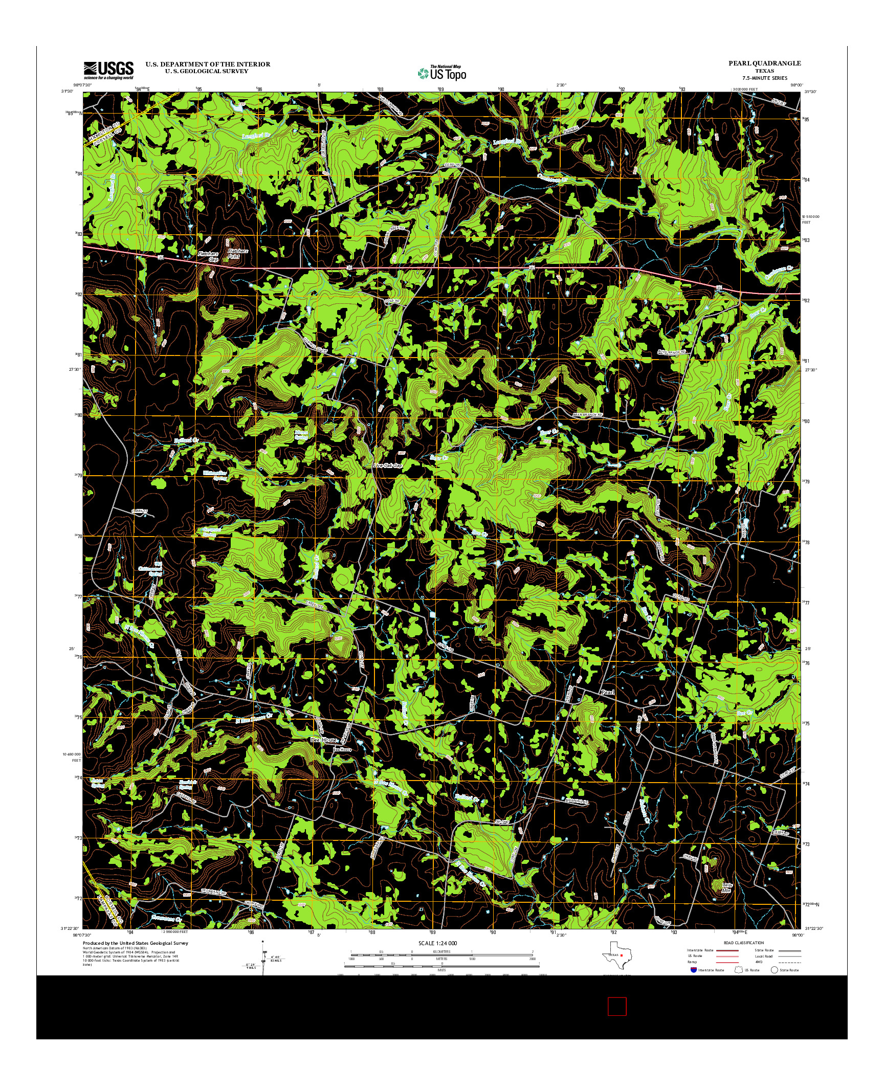 USGS US TOPO 7.5-MINUTE MAP FOR PEARL, TX 2012