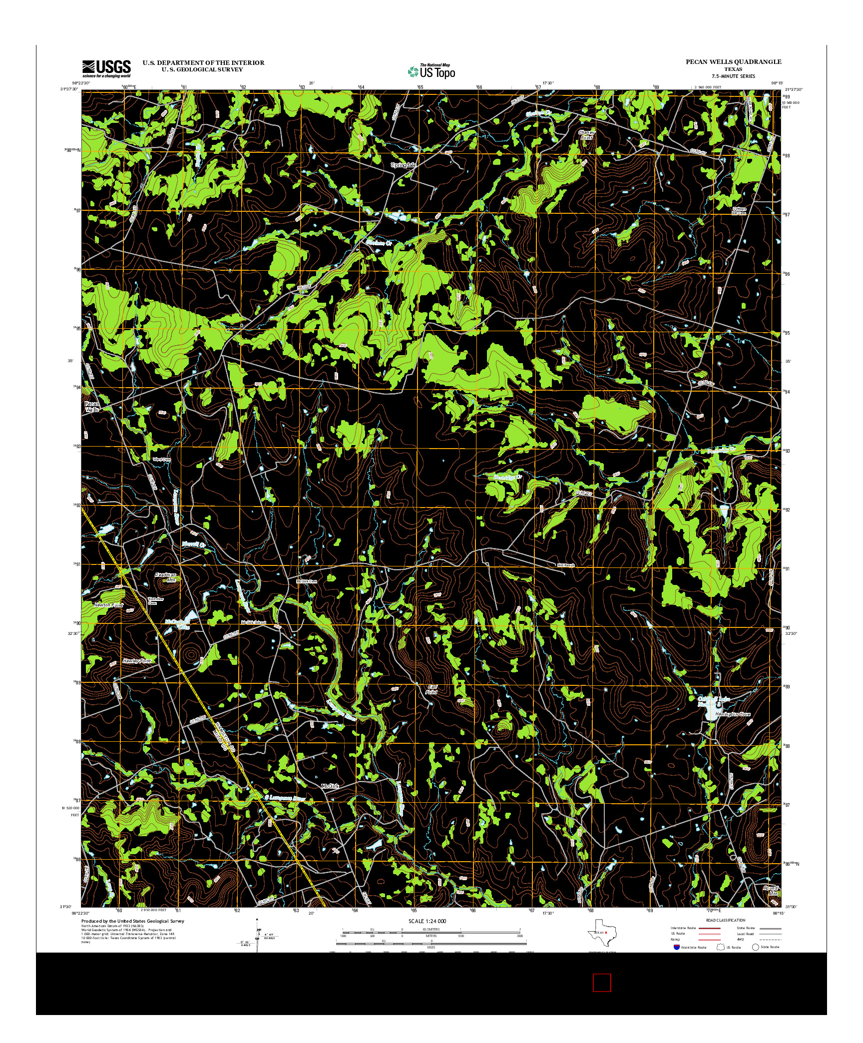 USGS US TOPO 7.5-MINUTE MAP FOR PECAN WELLS, TX 2012