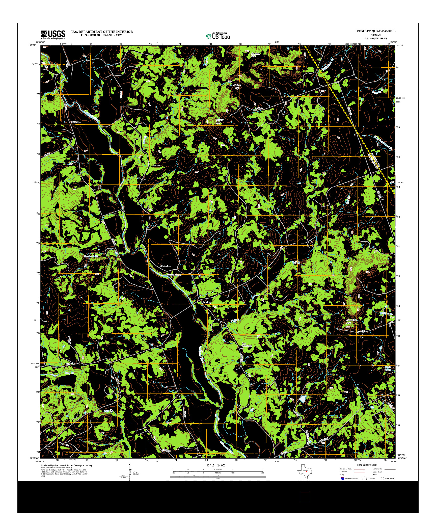 USGS US TOPO 7.5-MINUTE MAP FOR RUMLEY, TX 2012