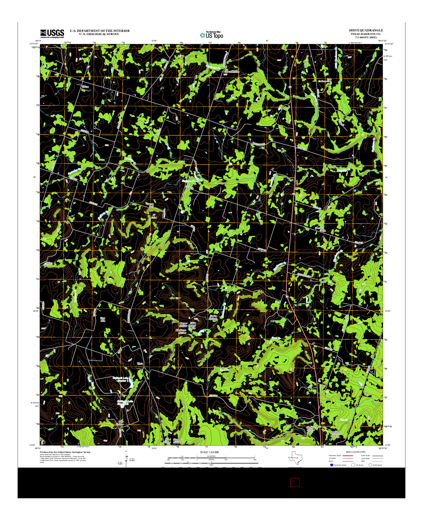 USGS US TOPO 7.5-MINUTE MAP FOR SHIVE, TX 2012