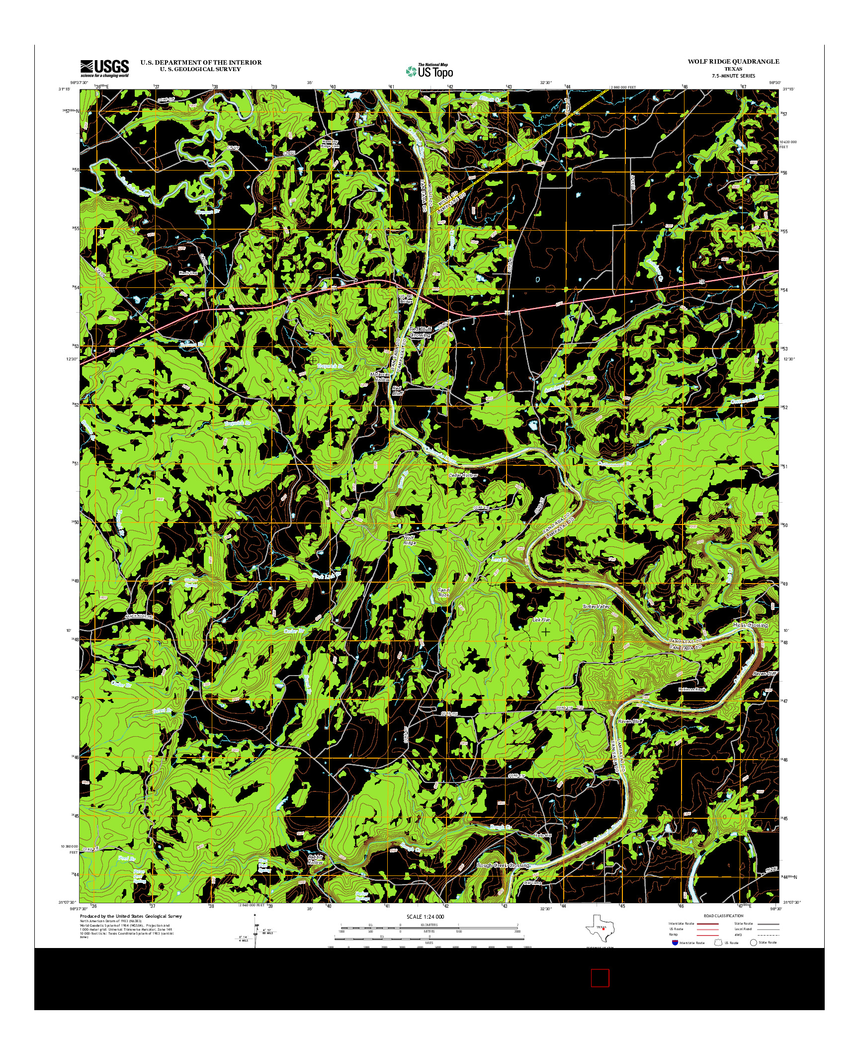 USGS US TOPO 7.5-MINUTE MAP FOR WOLF RIDGE, TX 2012