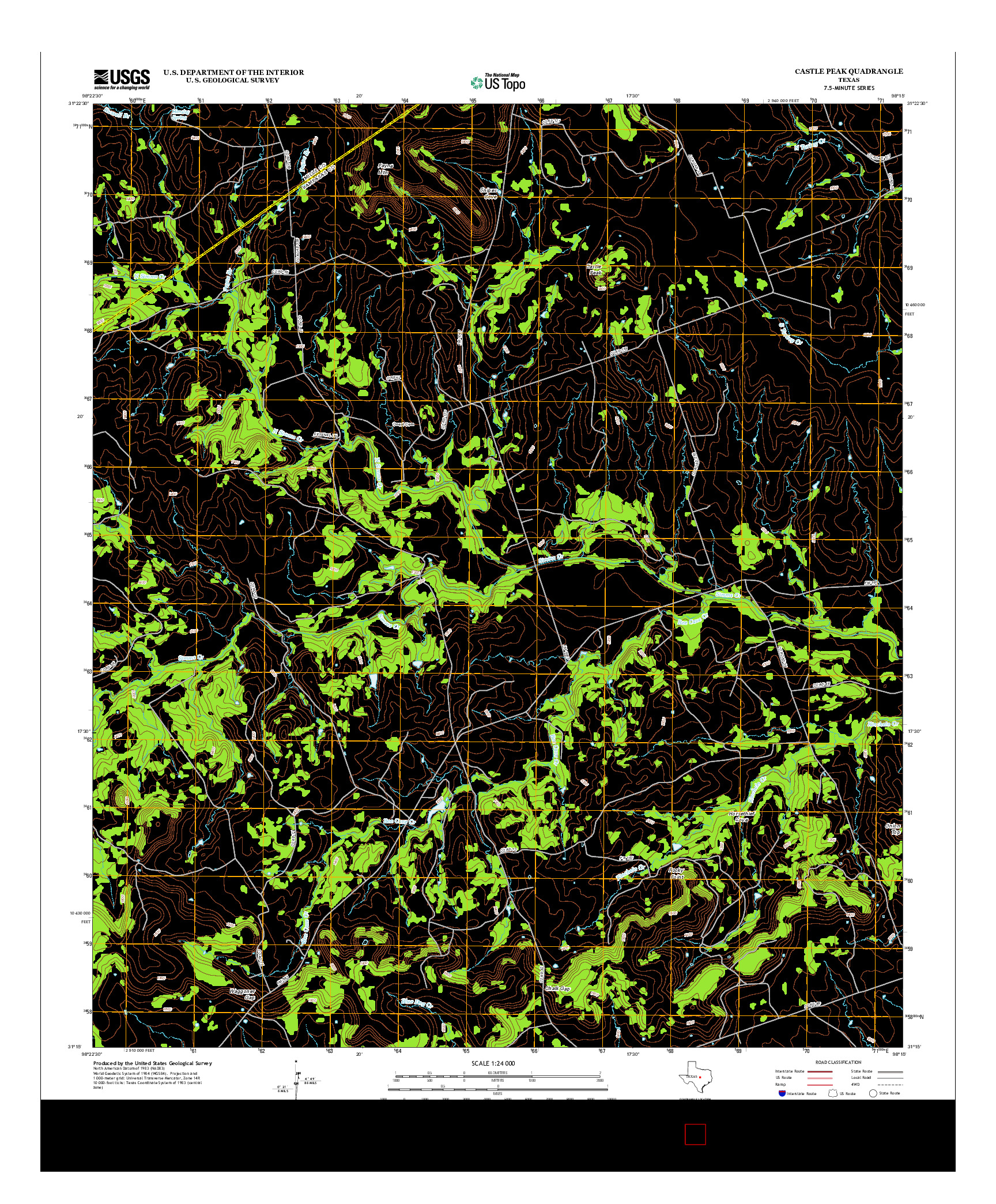 USGS US TOPO 7.5-MINUTE MAP FOR CASTLE PEAK, TX 2012