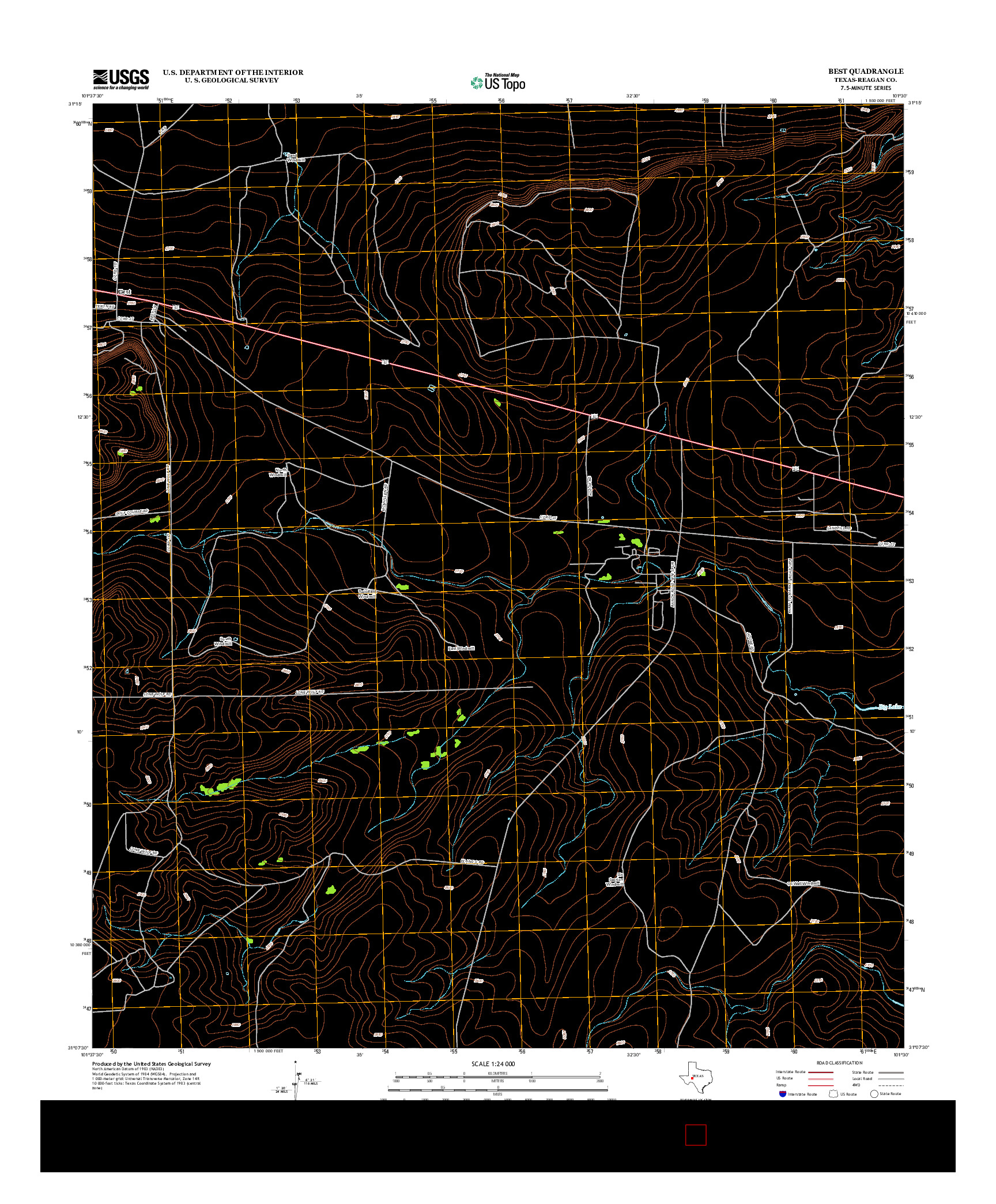 USGS US TOPO 7.5-MINUTE MAP FOR BEST, TX 2012
