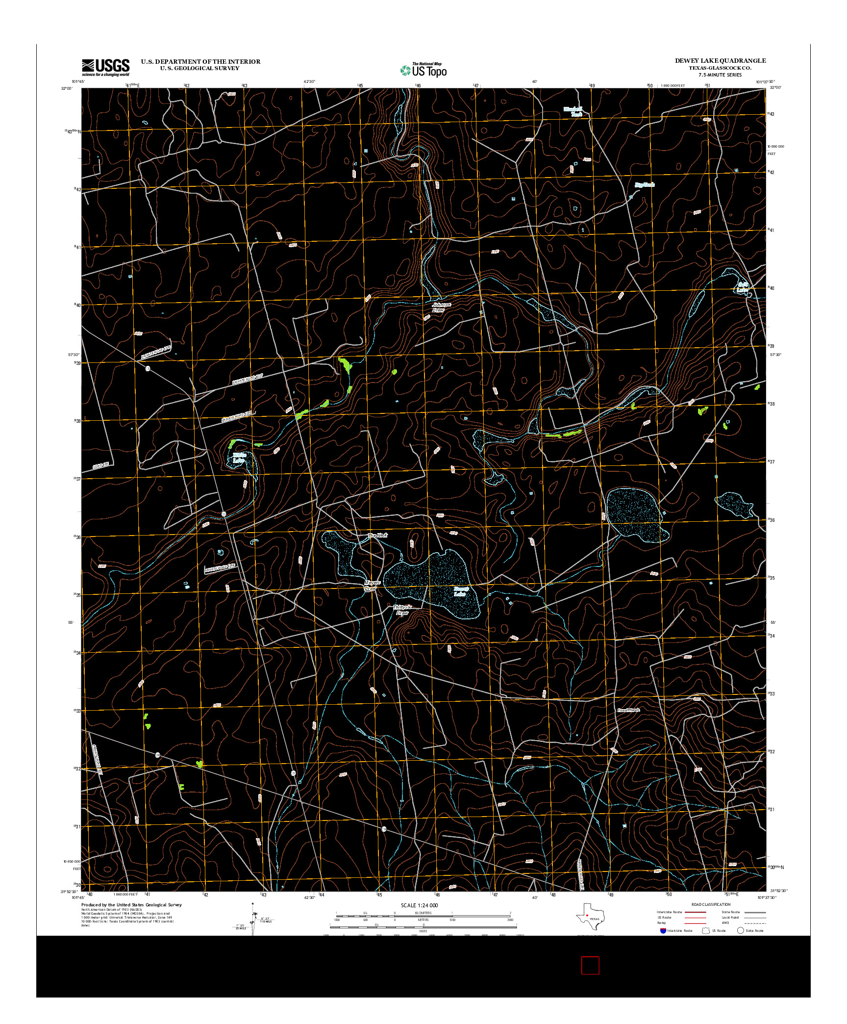 USGS US TOPO 7.5-MINUTE MAP FOR DEWEY LAKE, TX 2012