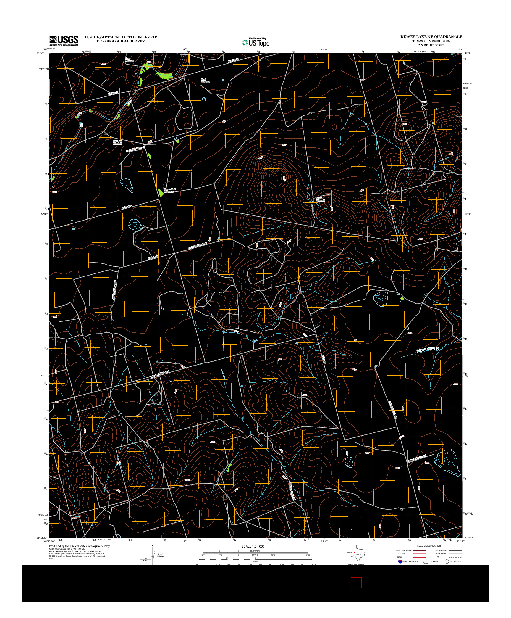 USGS US TOPO 7.5-MINUTE MAP FOR DEWEY LAKE NE, TX 2012