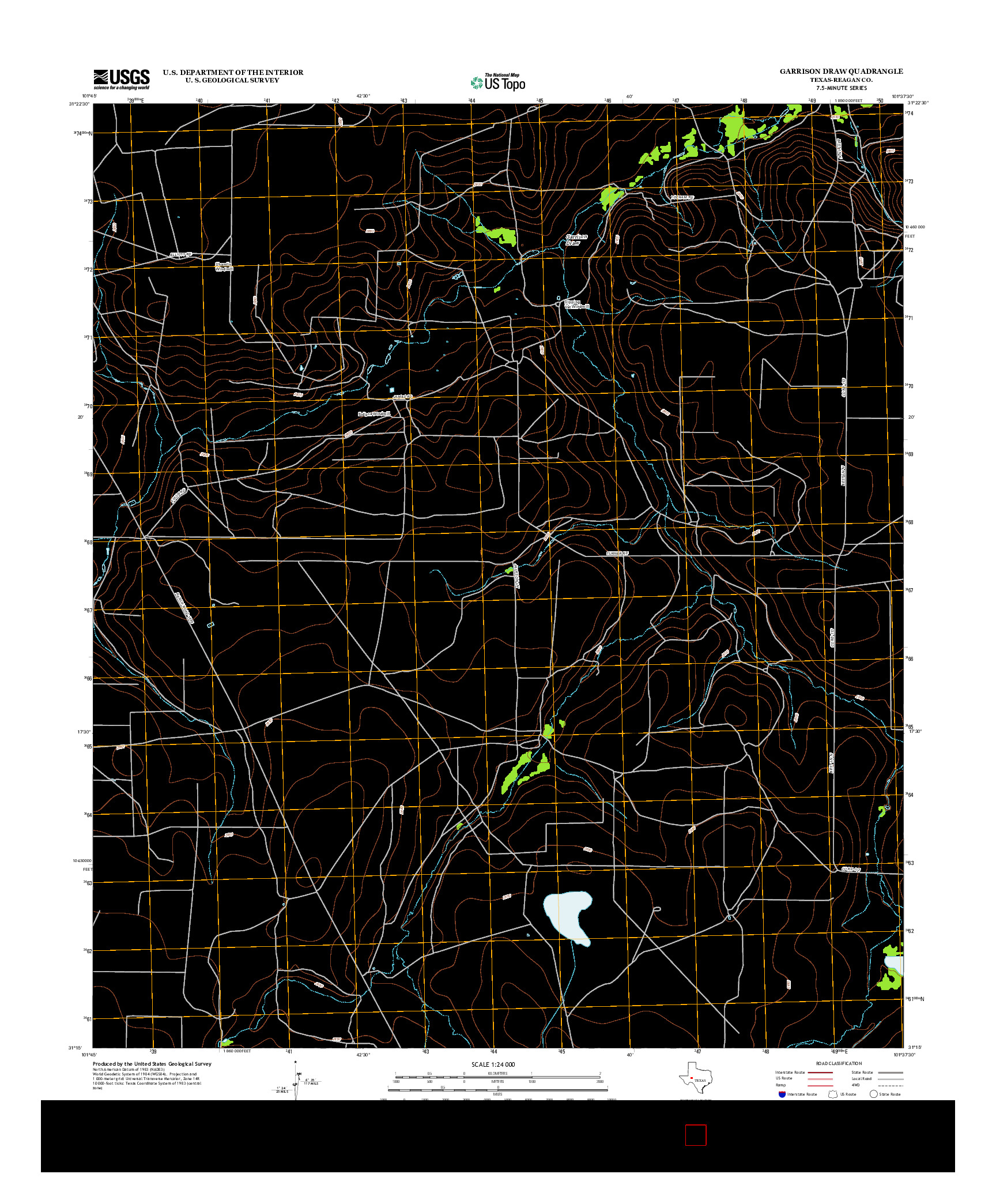 USGS US TOPO 7.5-MINUTE MAP FOR GARRISON DRAW, TX 2012