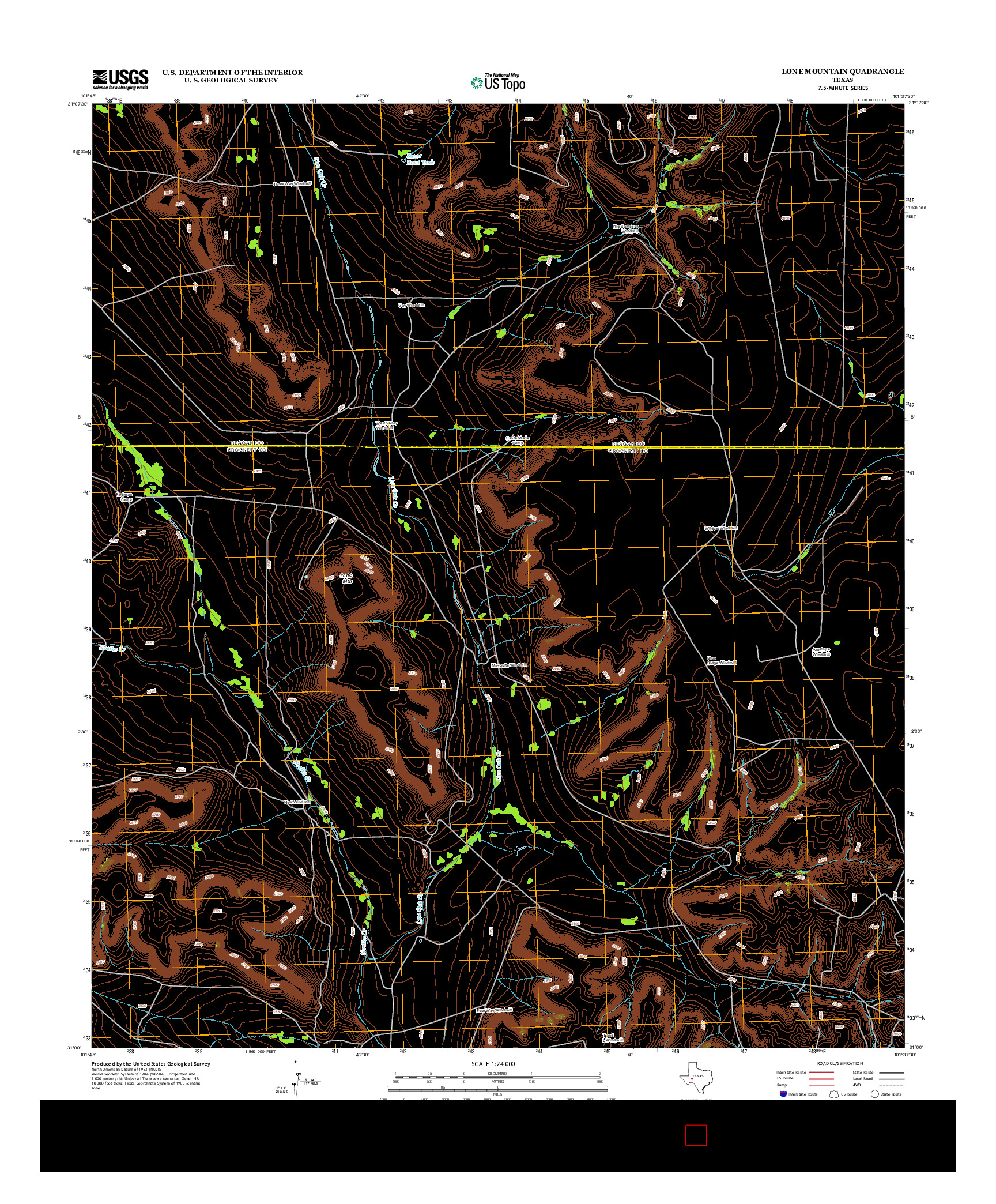 USGS US TOPO 7.5-MINUTE MAP FOR LONE MOUNTAIN, TX 2012