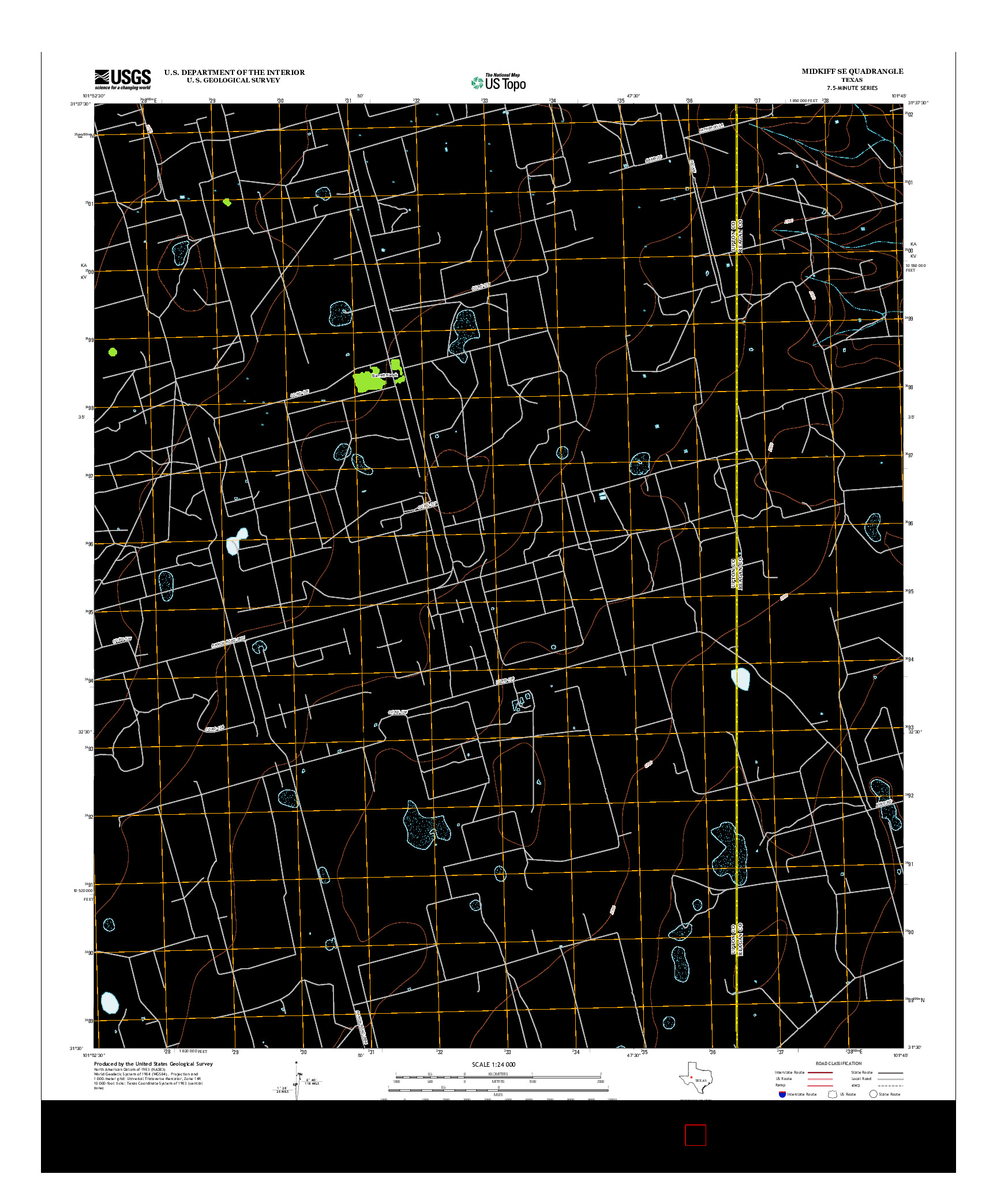 USGS US TOPO 7.5-MINUTE MAP FOR MIDKIFF SE, TX 2012