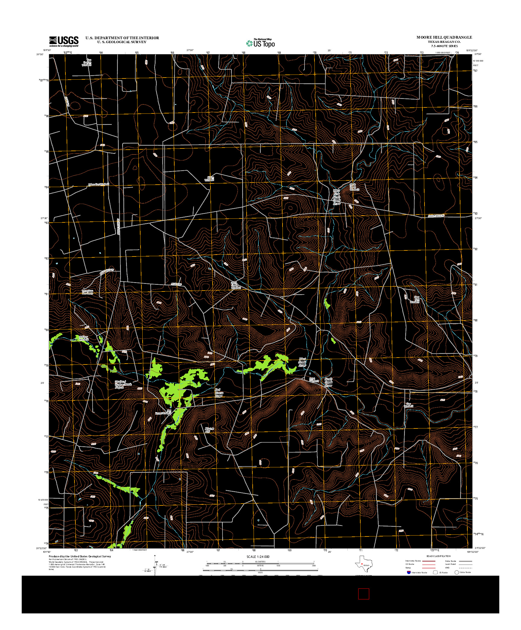 USGS US TOPO 7.5-MINUTE MAP FOR MOORE HILL, TX 2012