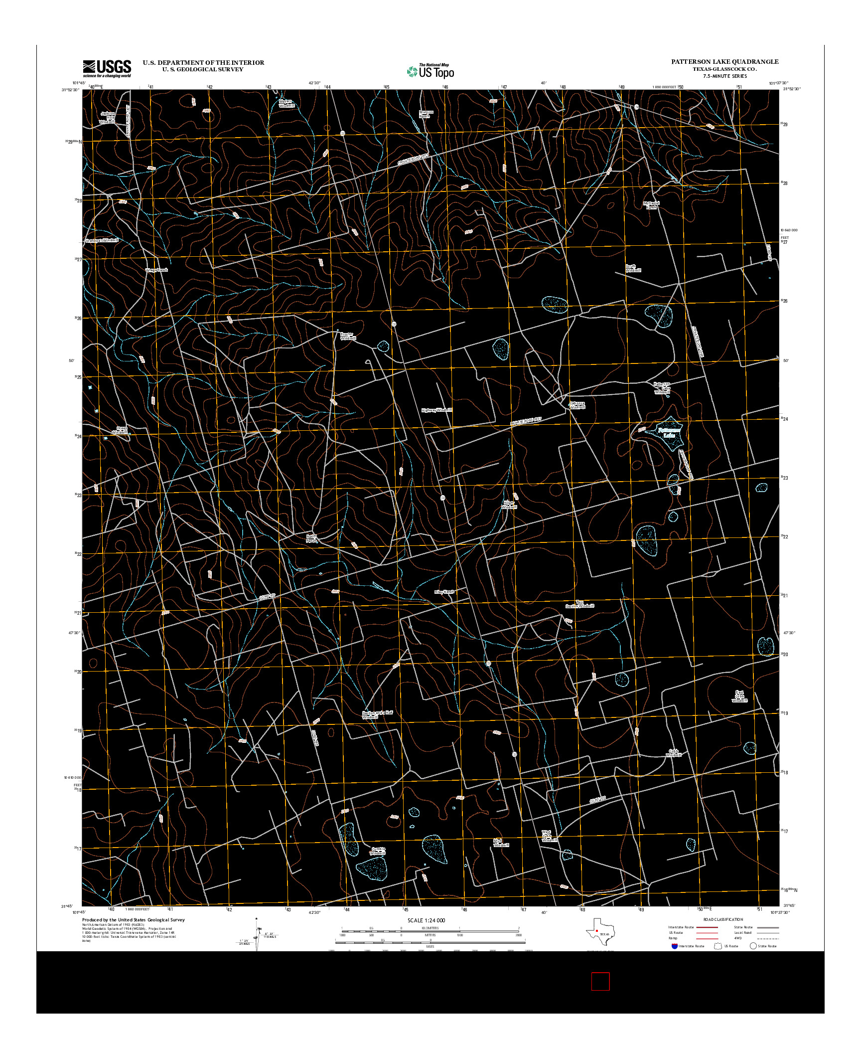 USGS US TOPO 7.5-MINUTE MAP FOR PATTERSON LAKE, TX 2012