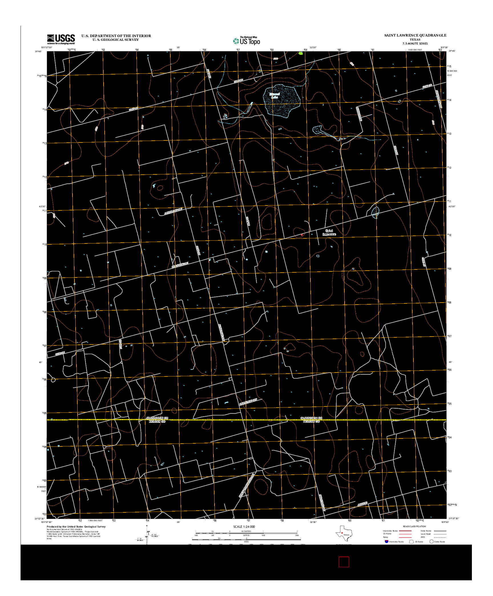 USGS US TOPO 7.5-MINUTE MAP FOR SAINT LAWRENCE, TX 2012