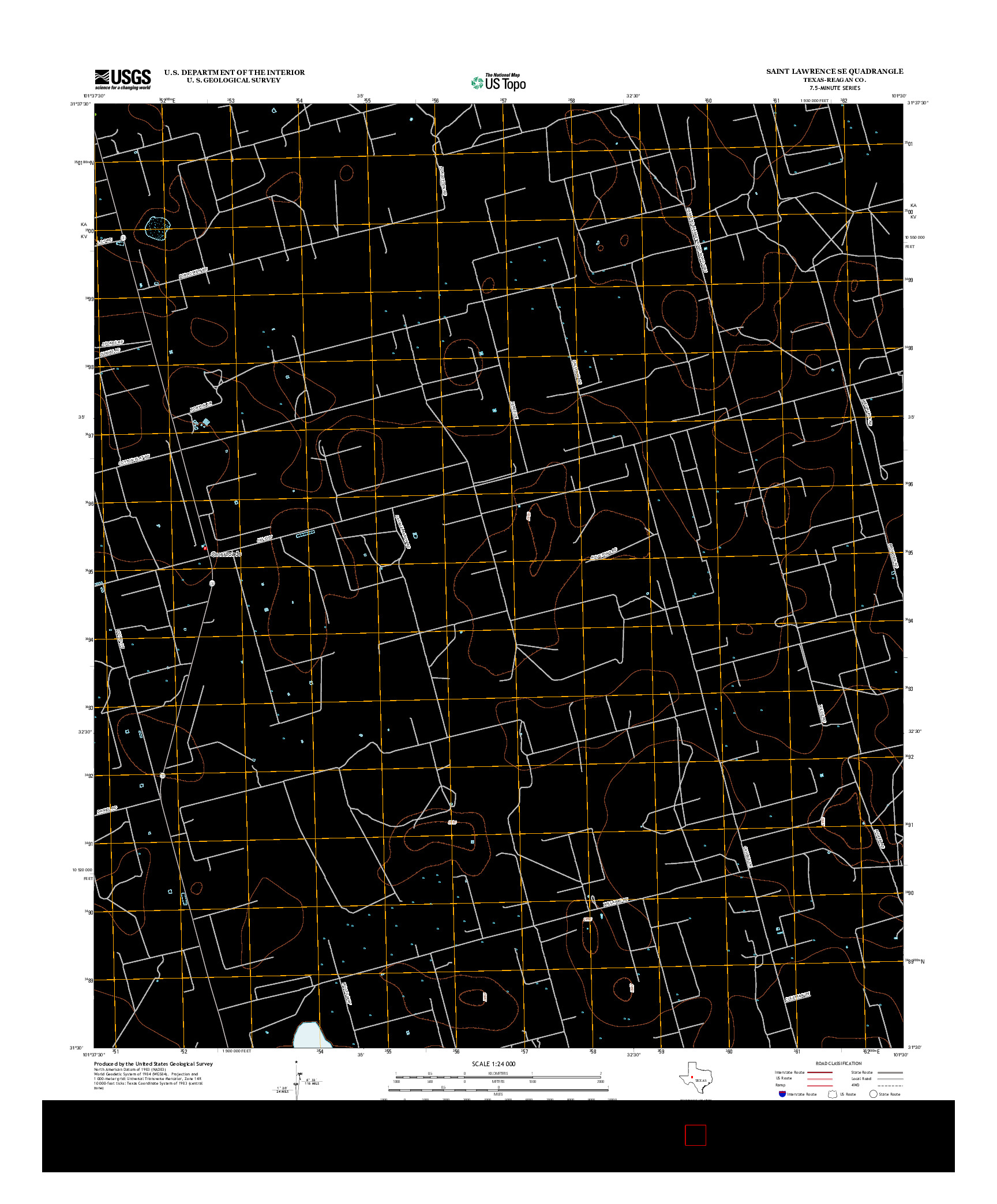 USGS US TOPO 7.5-MINUTE MAP FOR SAINT LAWRENCE SE, TX 2012