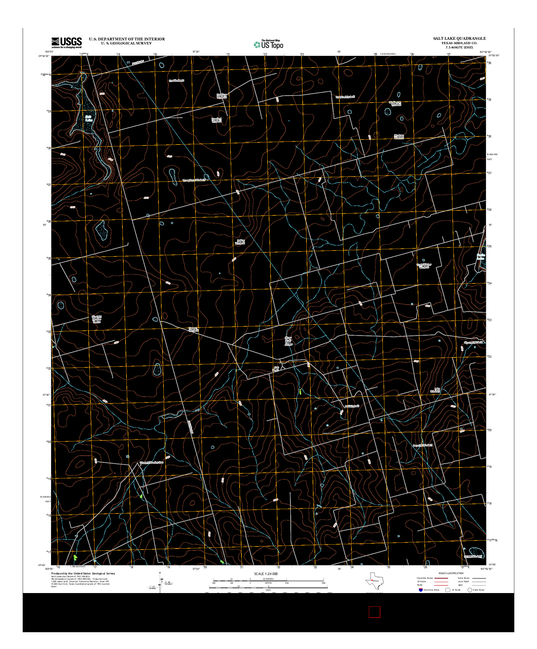 USGS US TOPO 7.5-MINUTE MAP FOR SALT LAKE, TX 2012