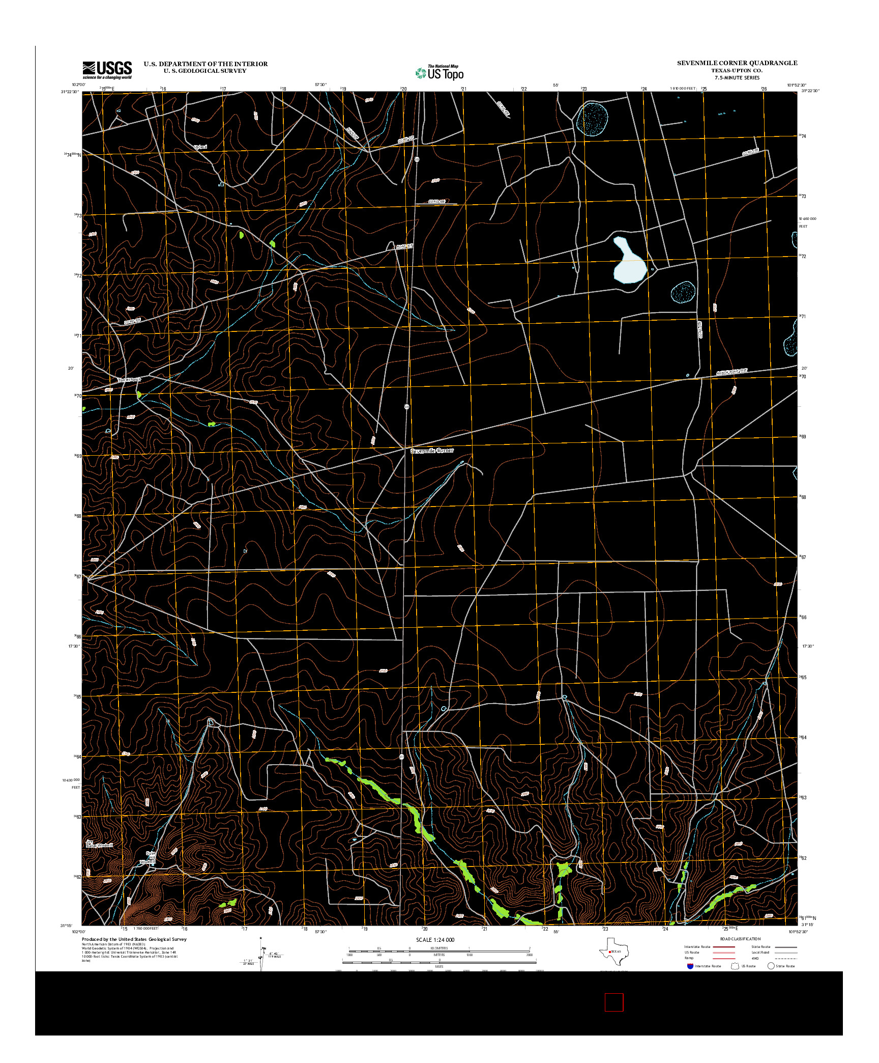 USGS US TOPO 7.5-MINUTE MAP FOR SEVENMILE CORNER, TX 2012
