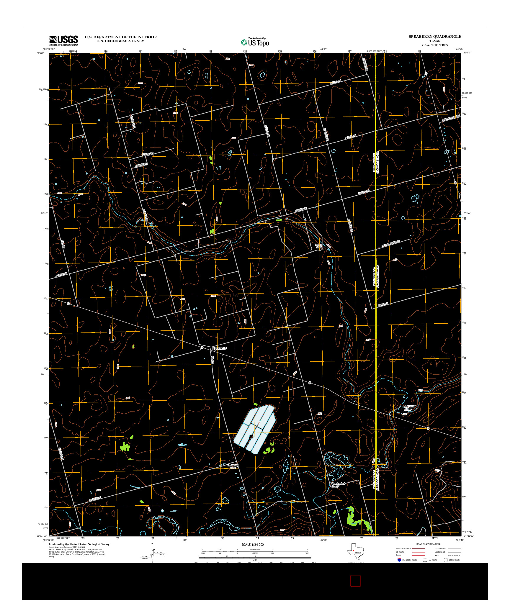 USGS US TOPO 7.5-MINUTE MAP FOR SPRABERRY, TX 2012