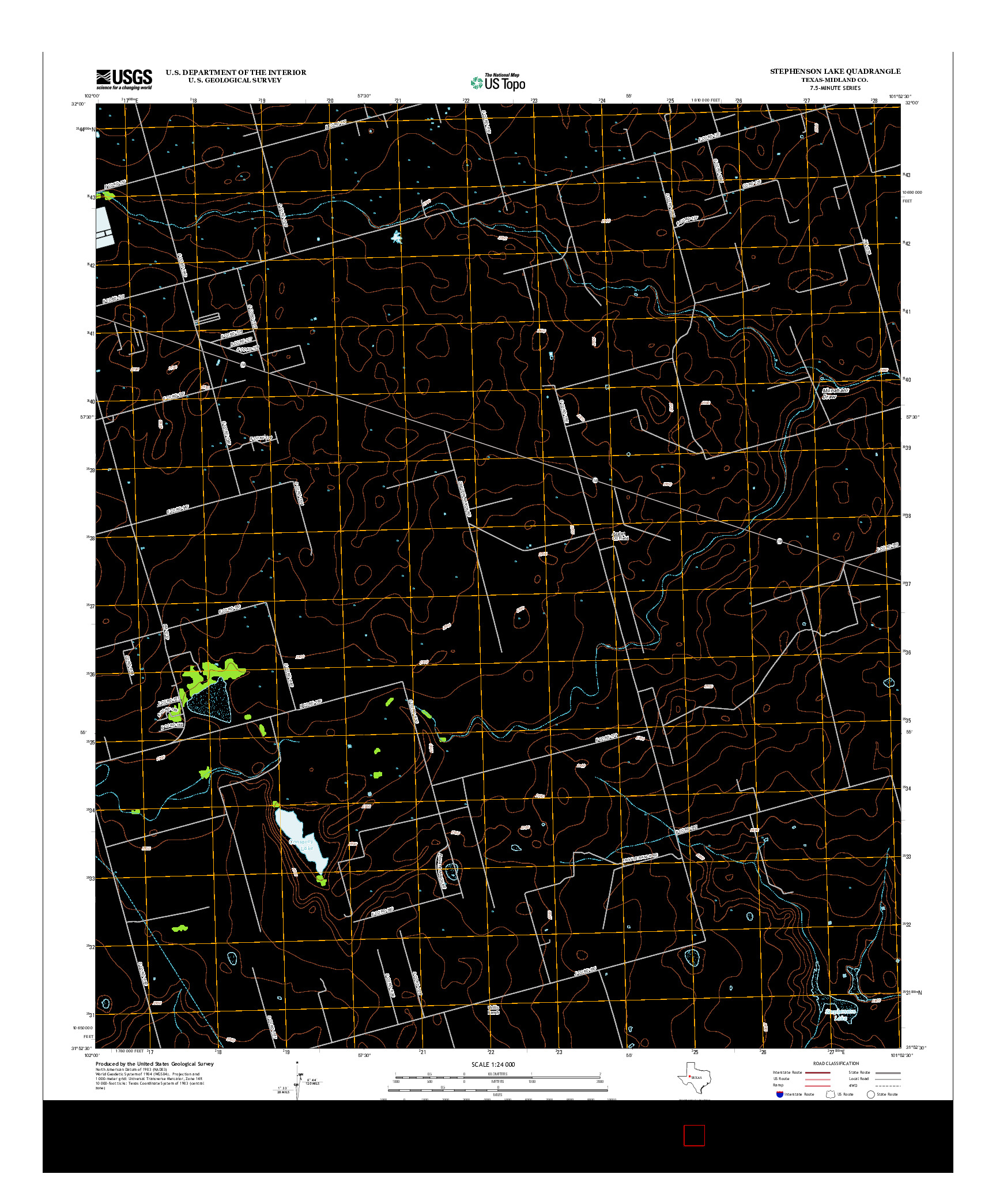 USGS US TOPO 7.5-MINUTE MAP FOR STEPHENSON LAKE, TX 2012