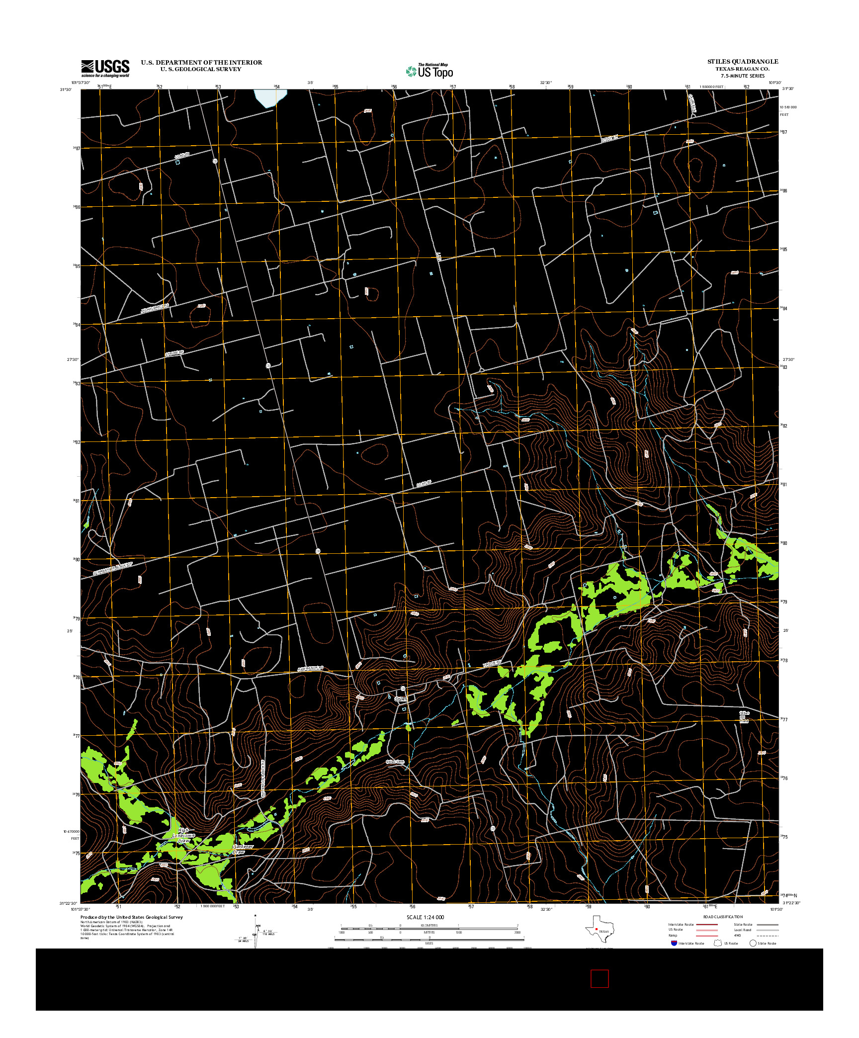 USGS US TOPO 7.5-MINUTE MAP FOR STILES, TX 2012