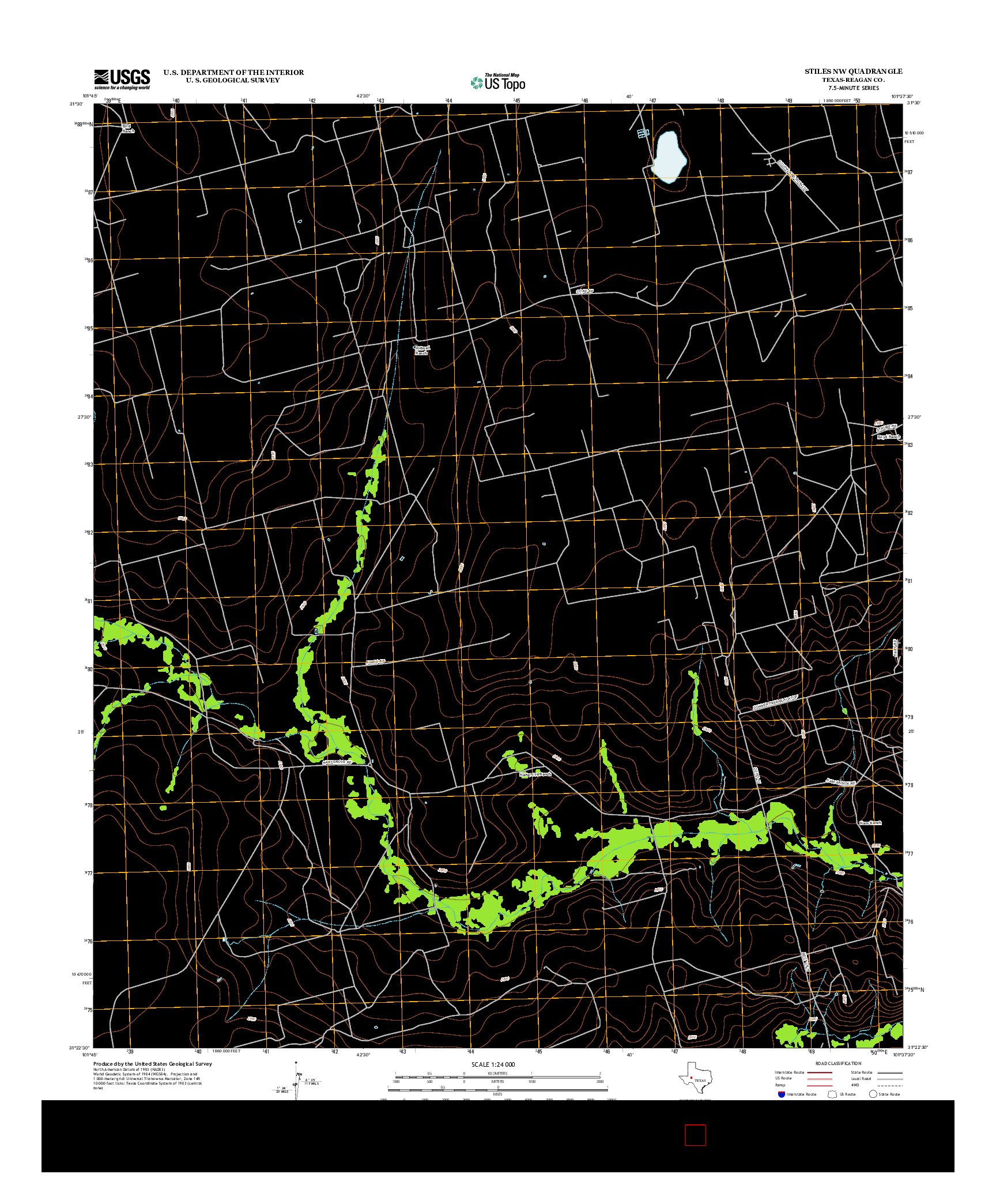USGS US TOPO 7.5-MINUTE MAP FOR STILES NW, TX 2012