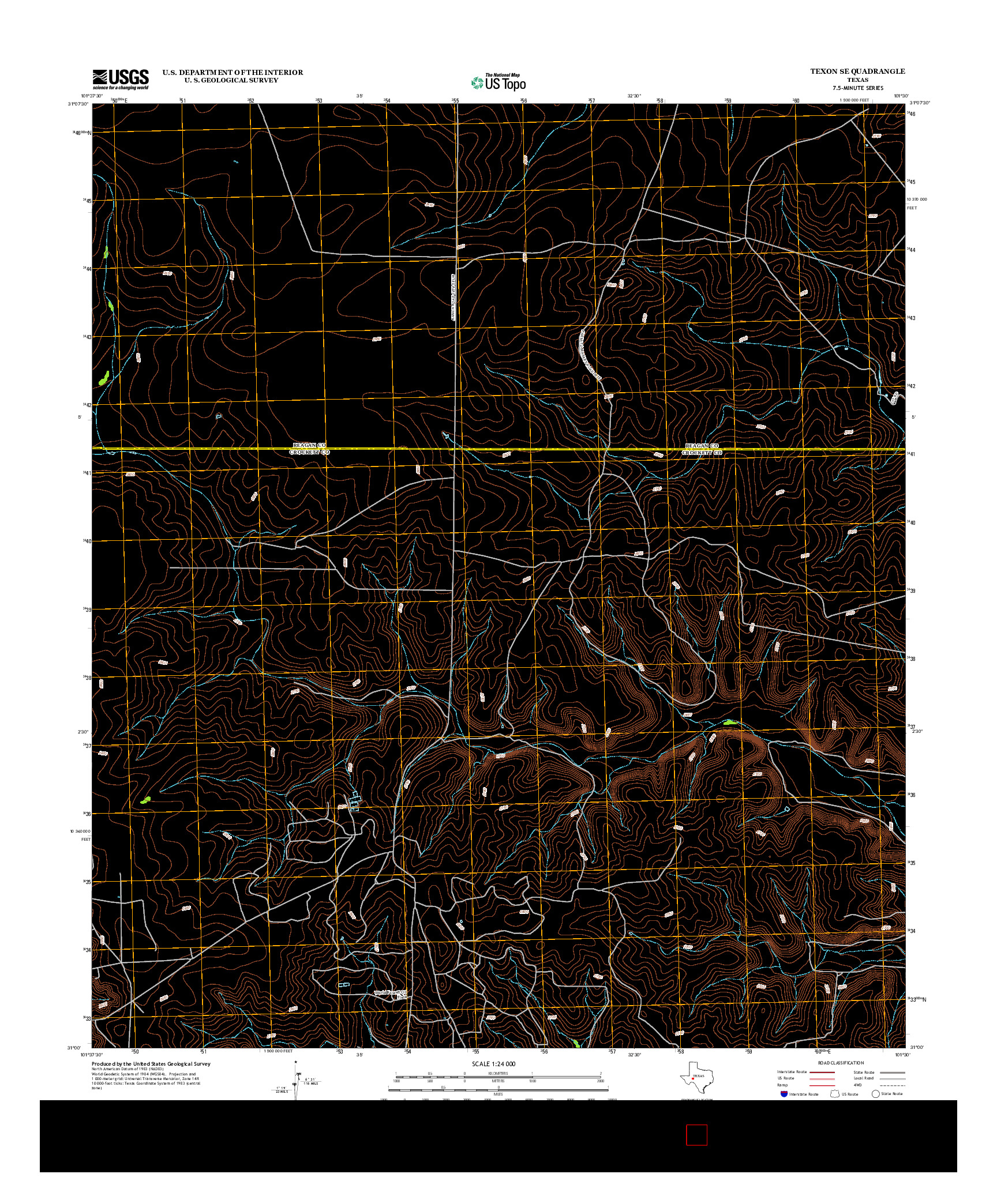 USGS US TOPO 7.5-MINUTE MAP FOR TEXON SE, TX 2012