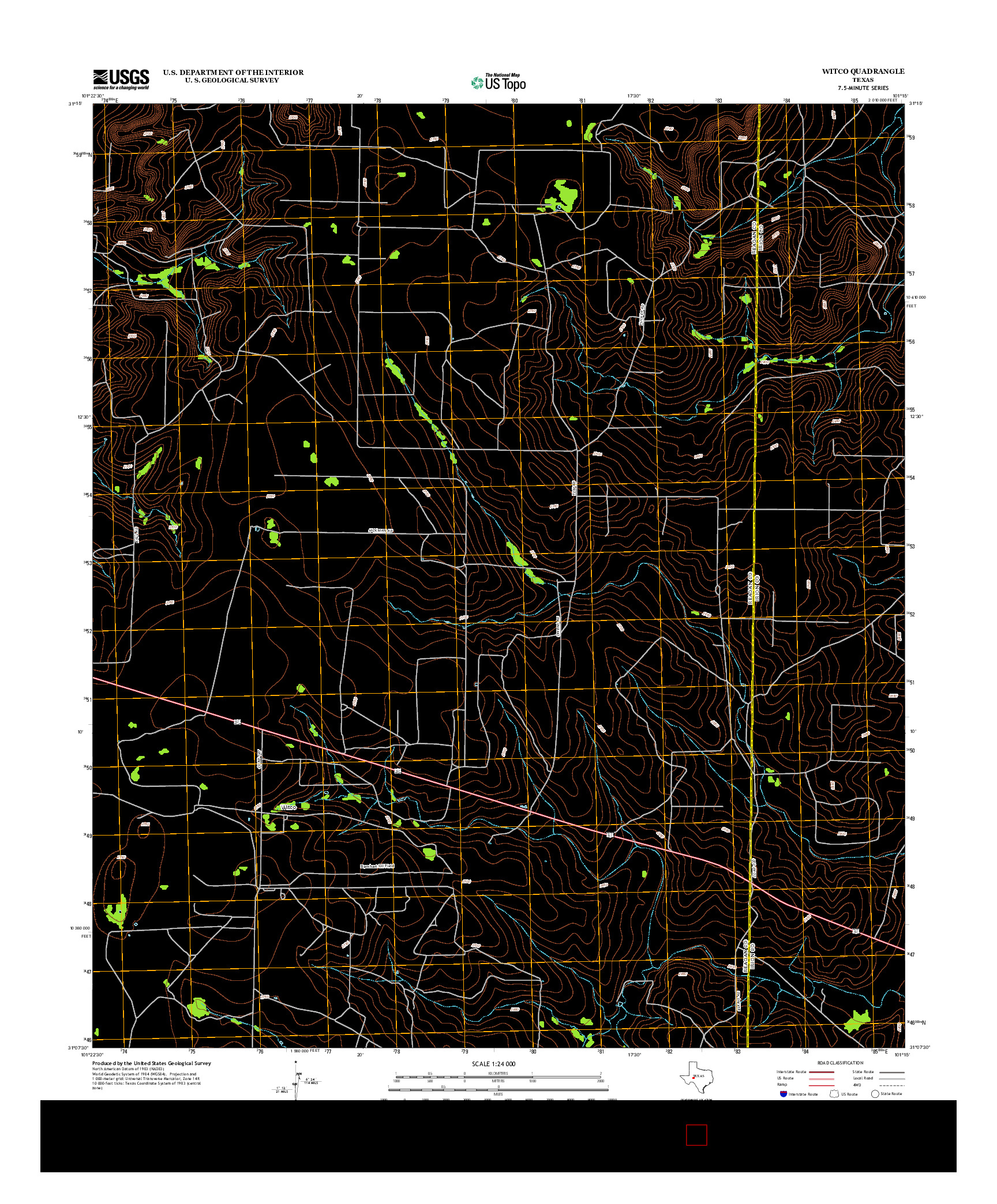 USGS US TOPO 7.5-MINUTE MAP FOR WITCO, TX 2012