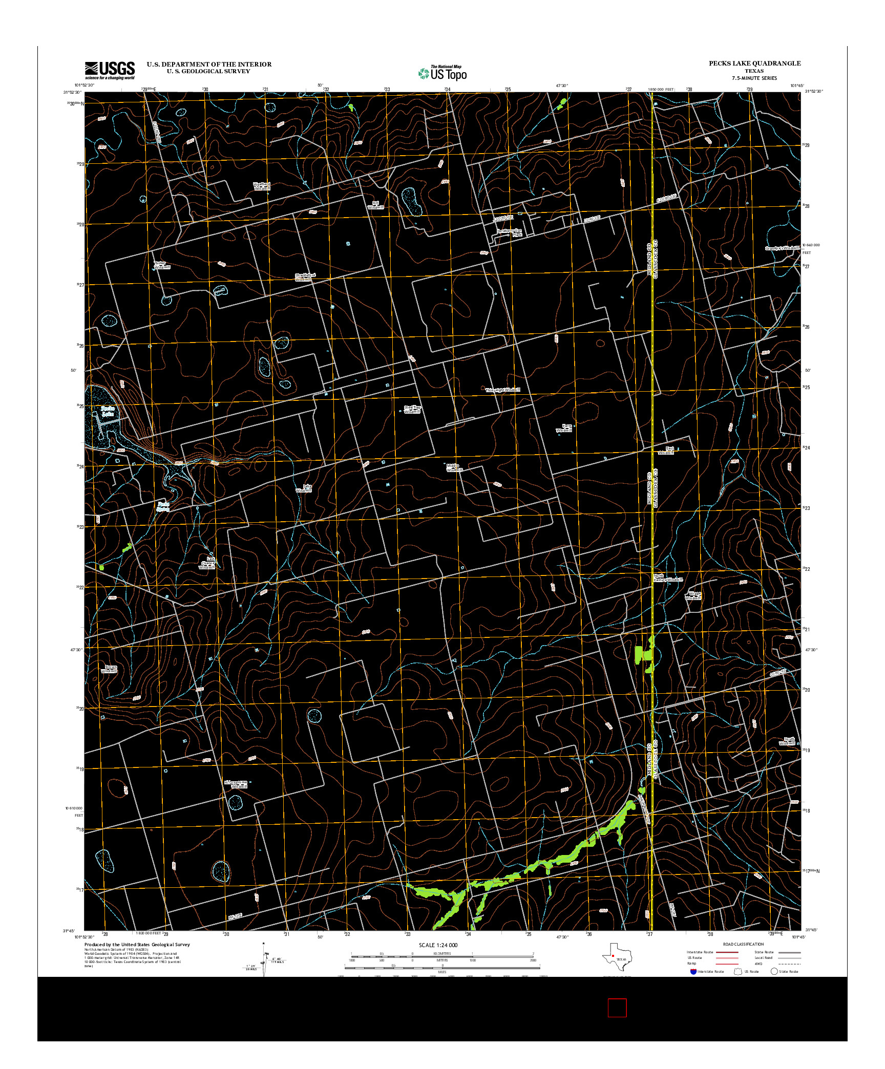 USGS US TOPO 7.5-MINUTE MAP FOR PECKS LAKE, TX 2012