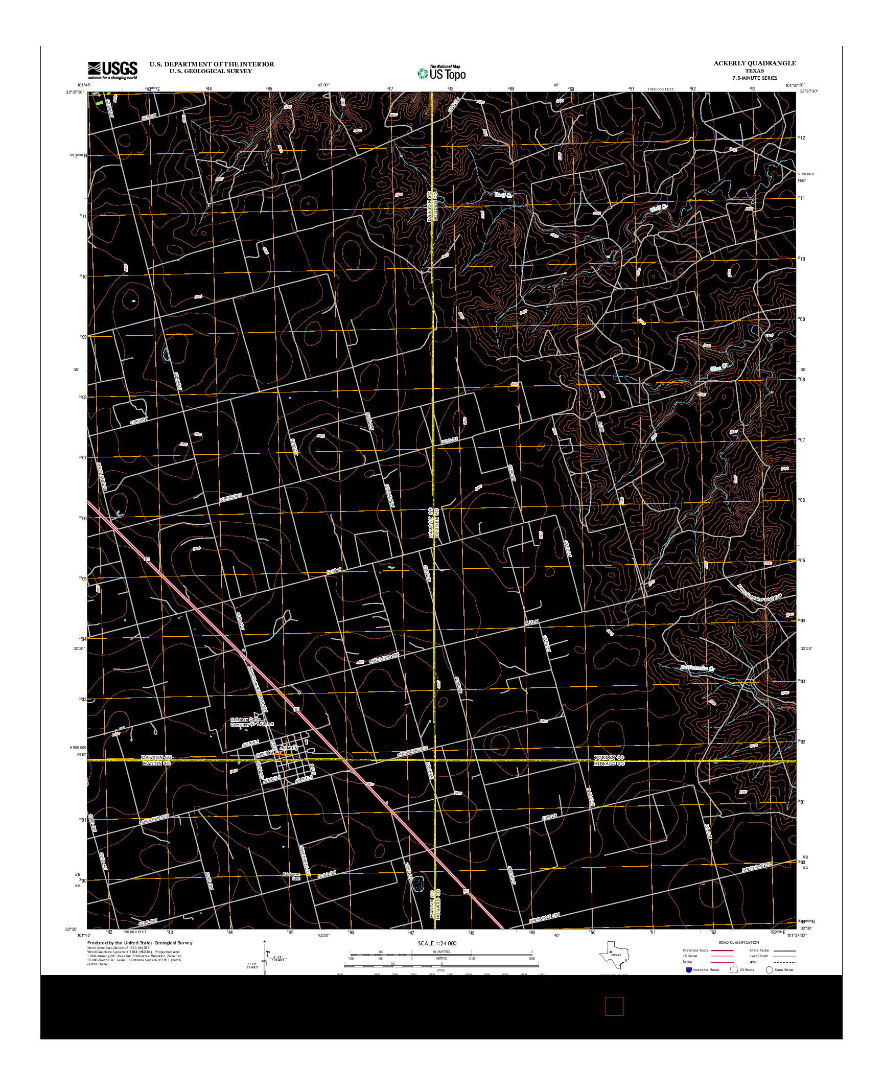 USGS US TOPO 7.5-MINUTE MAP FOR ACKERLY, TX 2012