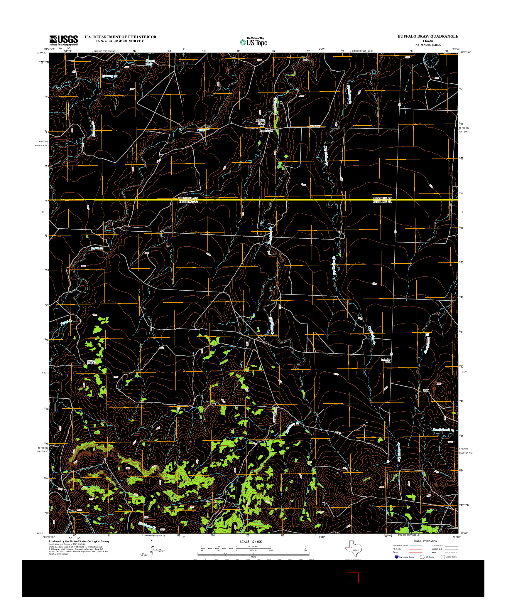 USGS US TOPO 7.5-MINUTE MAP FOR BUFFALO DRAW, TX 2012