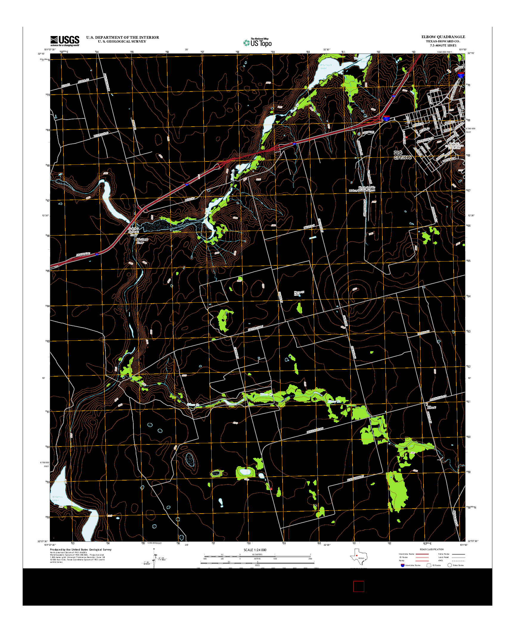 USGS US TOPO 7.5-MINUTE MAP FOR ELBOW, TX 2012