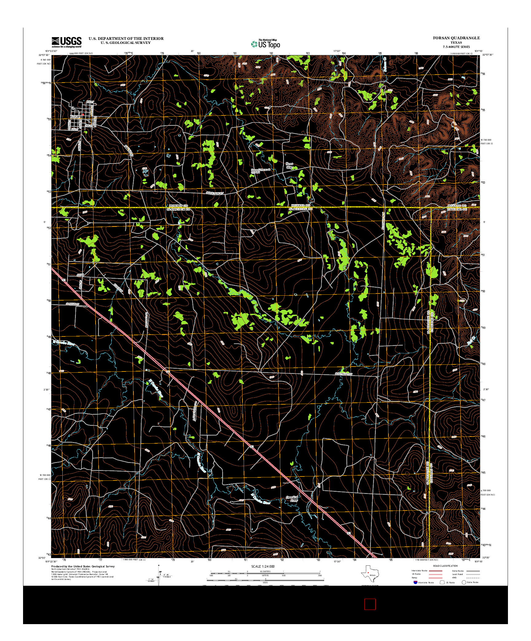 USGS US TOPO 7.5-MINUTE MAP FOR FORSAN, TX 2012