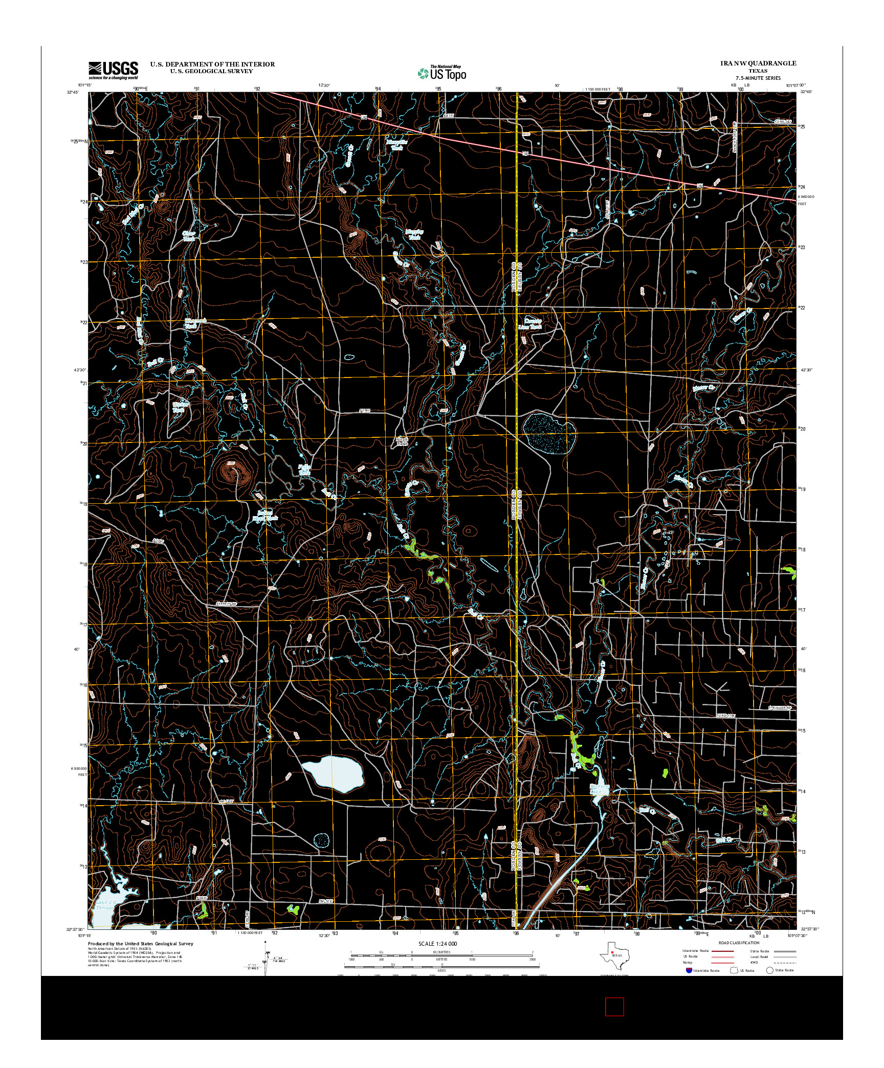 USGS US TOPO 7.5-MINUTE MAP FOR IRA NW, TX 2012