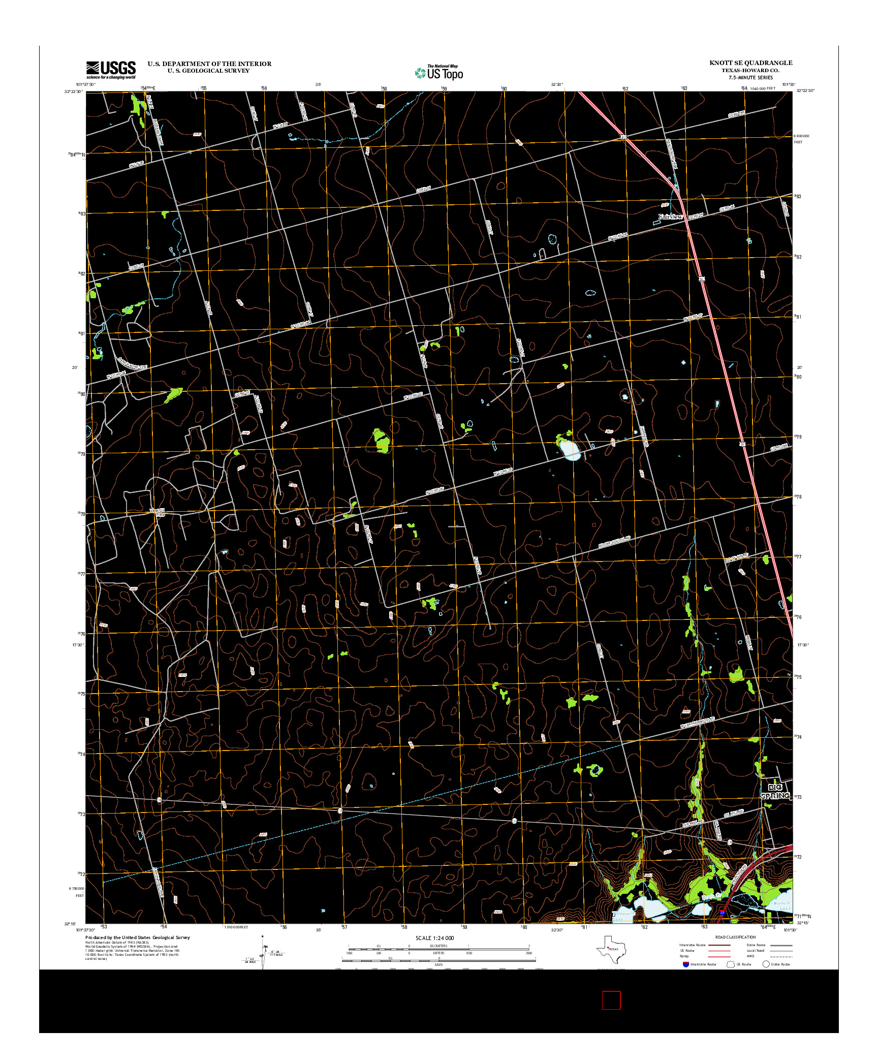 USGS US TOPO 7.5-MINUTE MAP FOR KNOTT SE, TX 2012