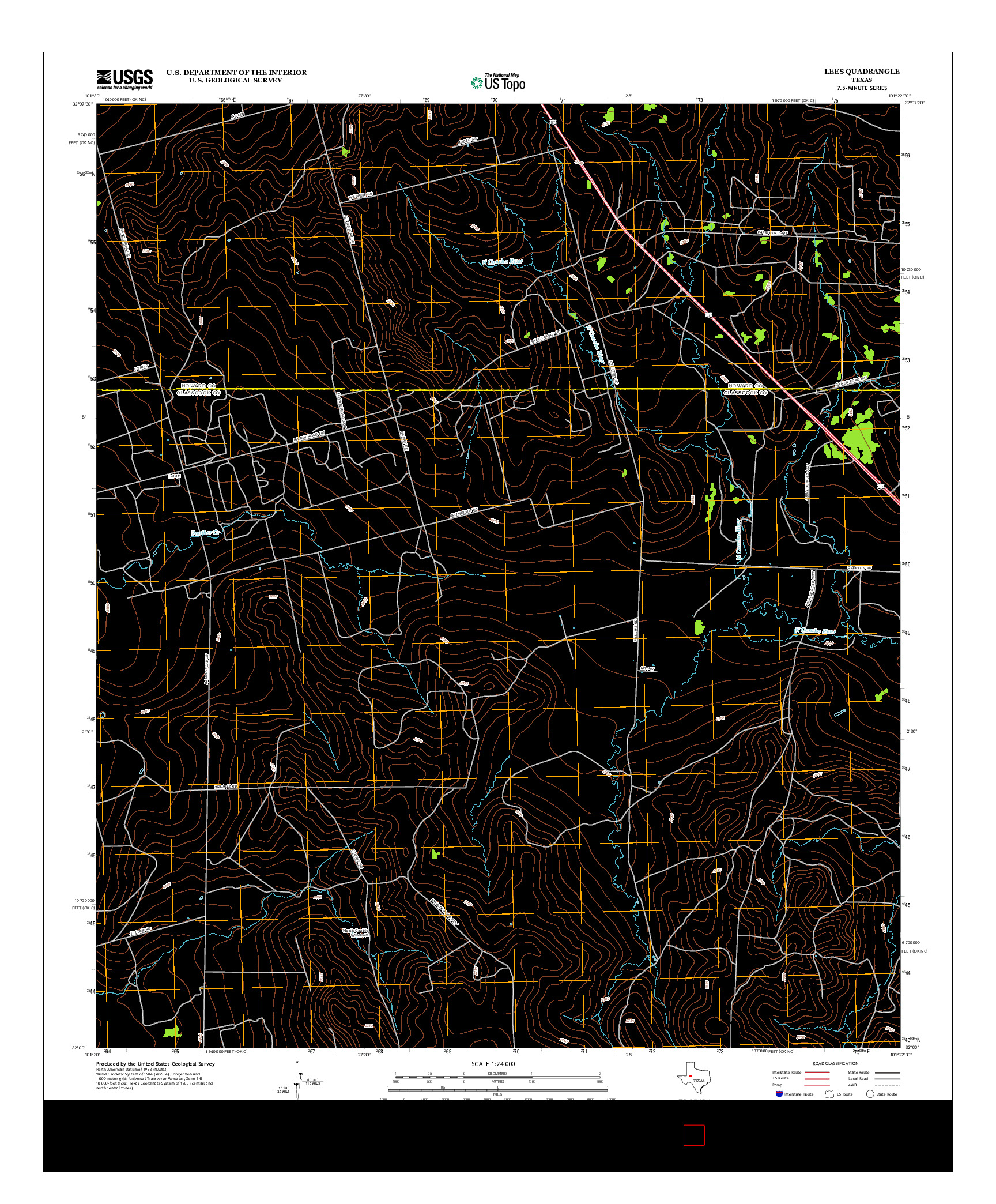 USGS US TOPO 7.5-MINUTE MAP FOR LEES, TX 2012