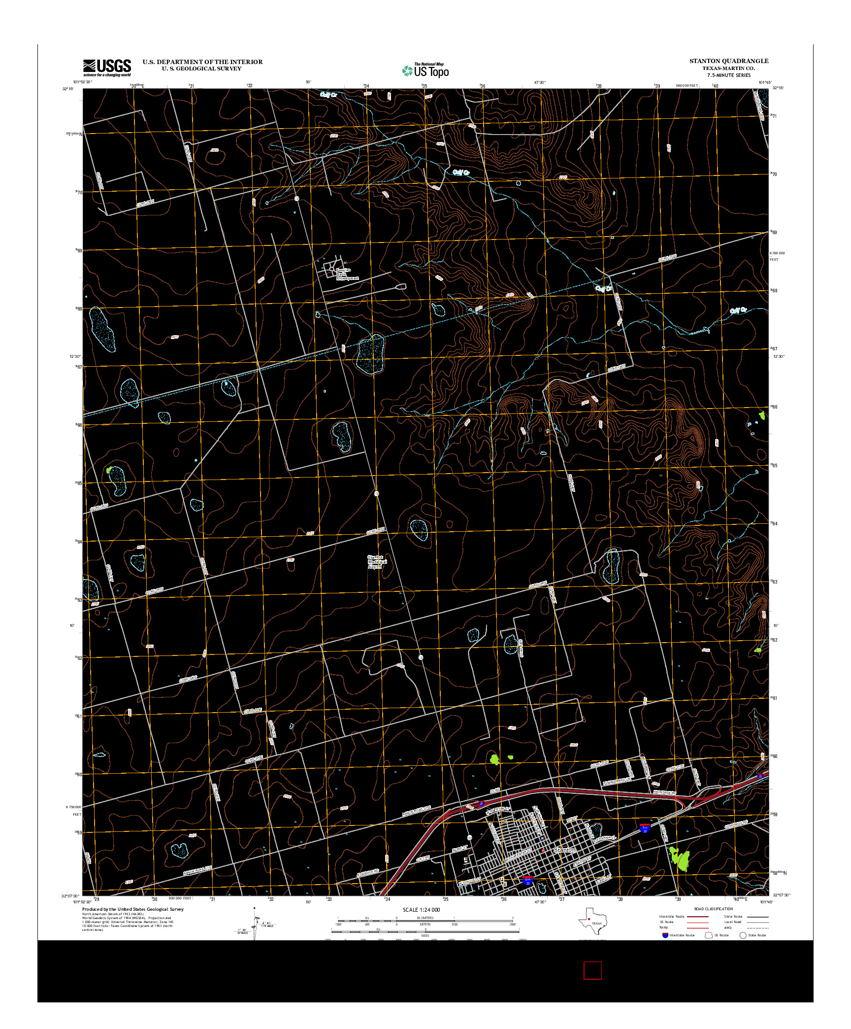 USGS US TOPO 7.5-MINUTE MAP FOR STANTON, TX 2012