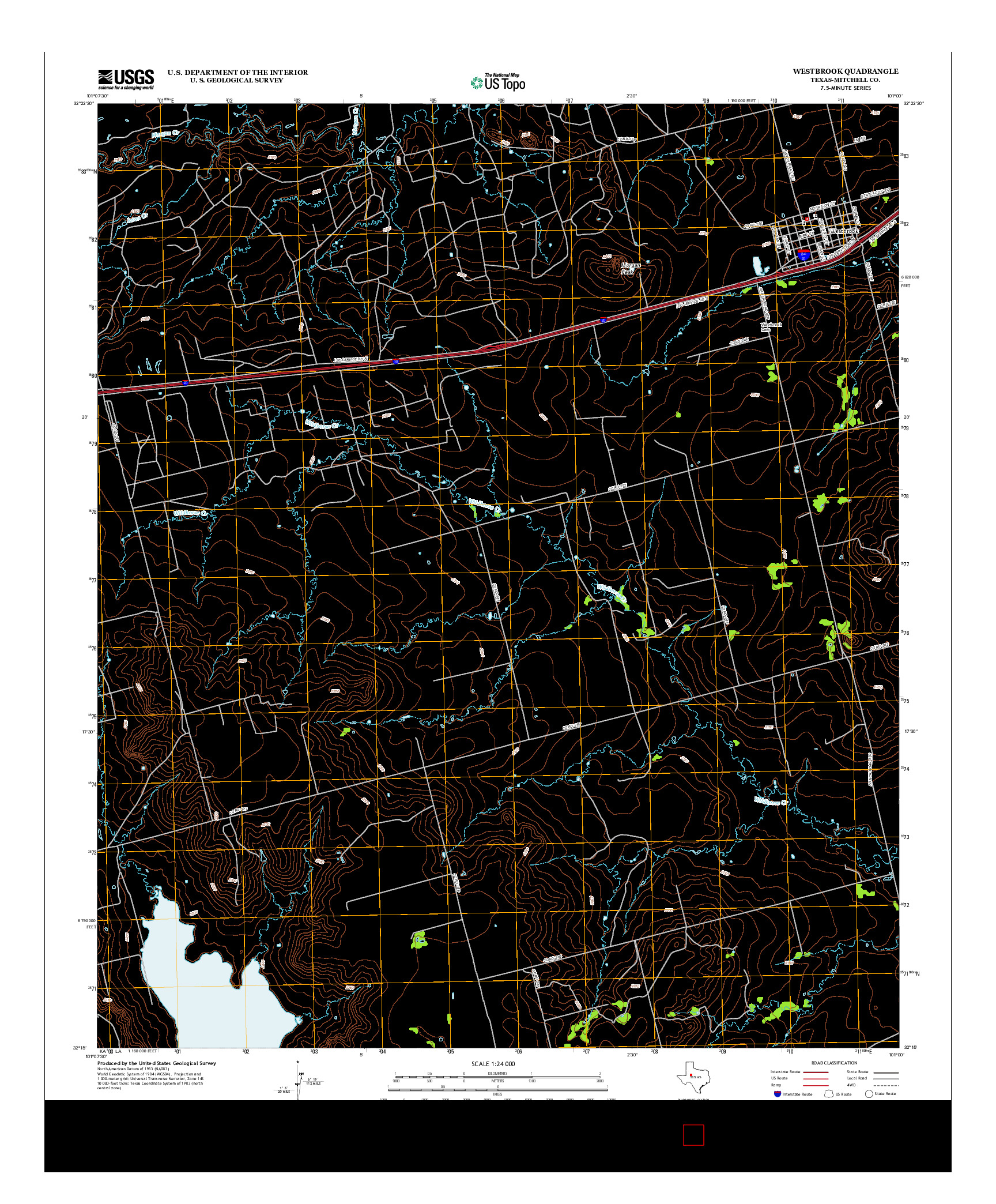 USGS US TOPO 7.5-MINUTE MAP FOR WESTBROOK, TX 2012