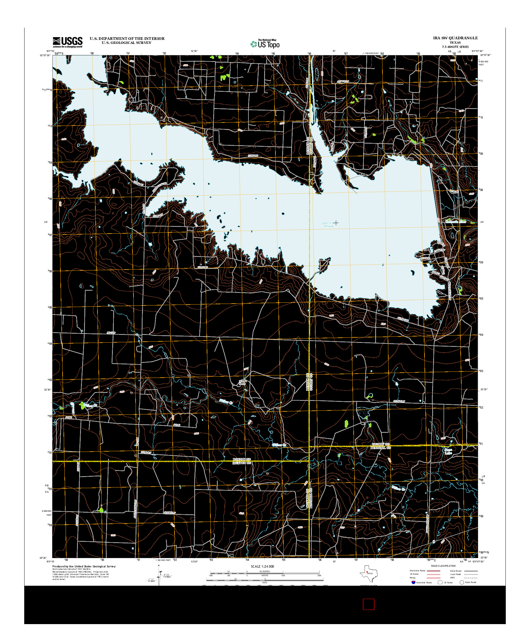 USGS US TOPO 7.5-MINUTE MAP FOR IRA SW, TX 2012