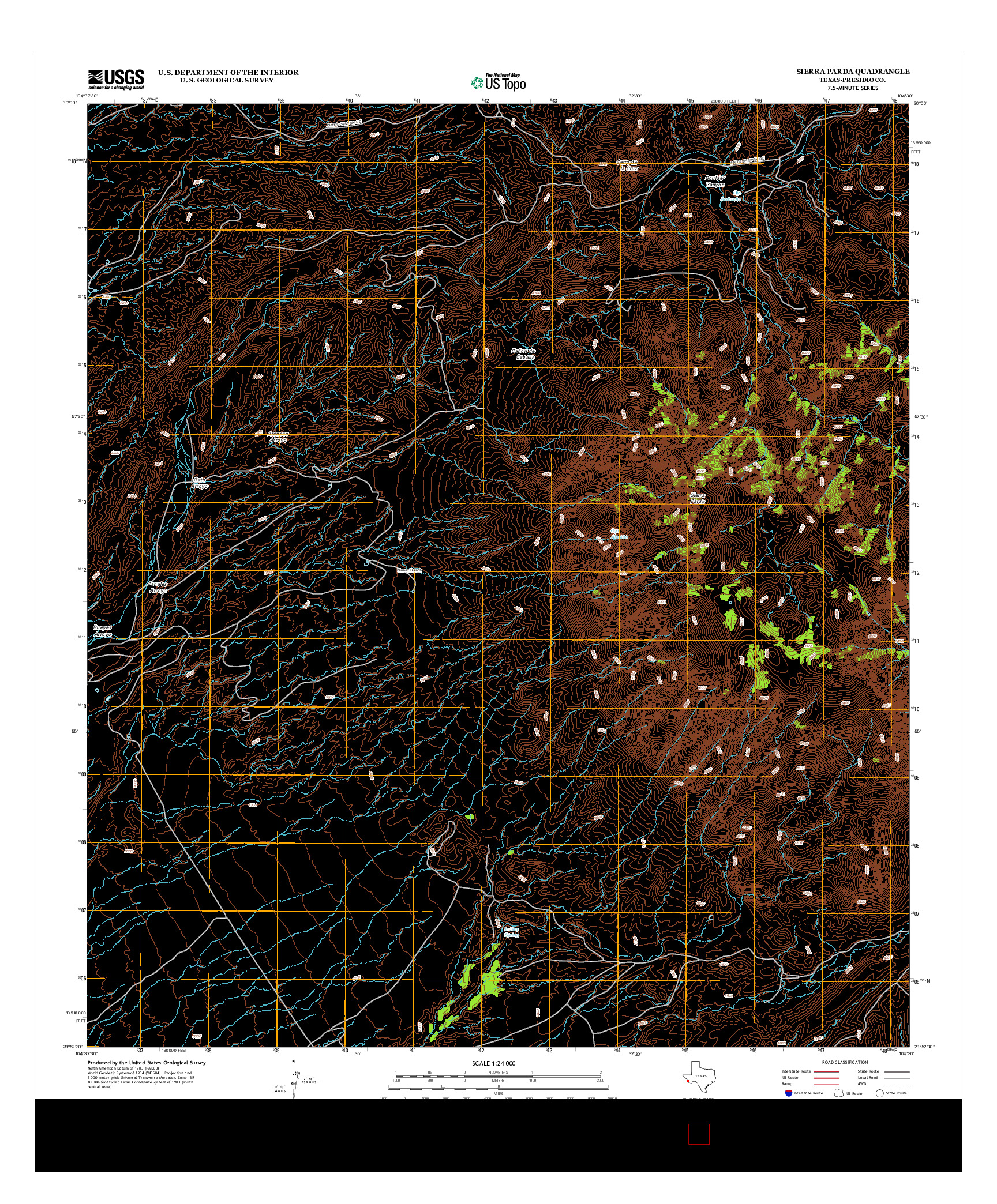 USGS US TOPO 7.5-MINUTE MAP FOR SIERRA PARDA, TX 2012