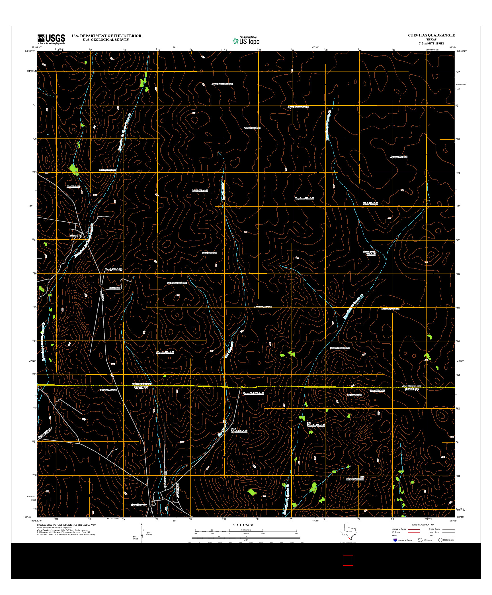 USGS US TOPO 7.5-MINUTE MAP FOR CUEVITAS, TX 2012