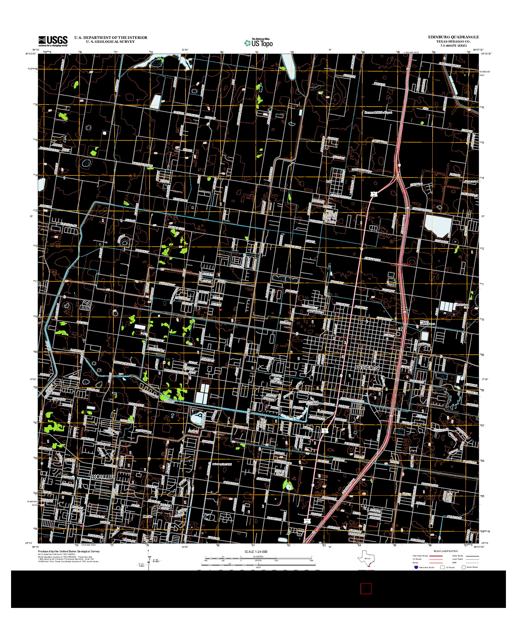 USGS US TOPO 7.5-MINUTE MAP FOR EDINBURG, TX 2012